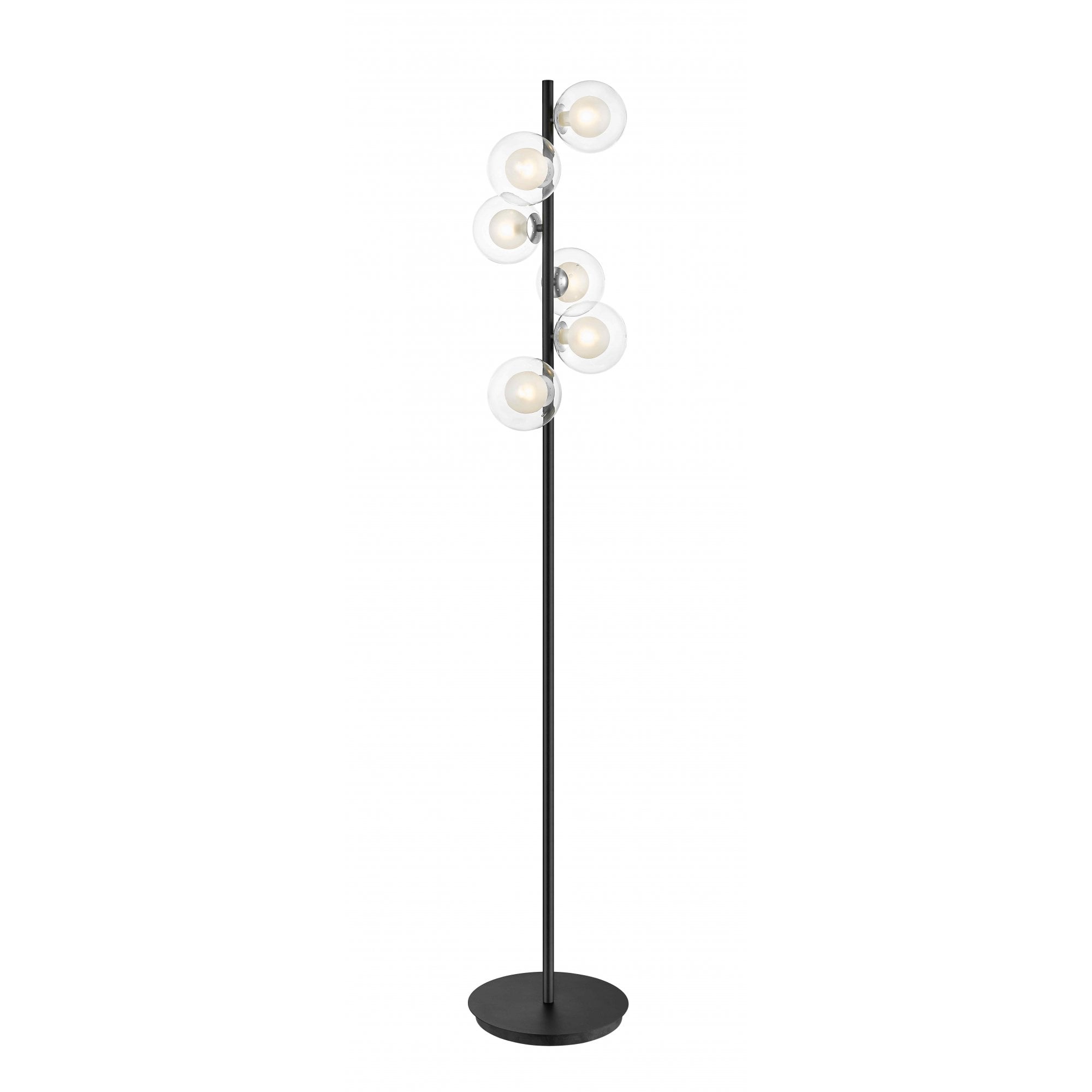 PGH1806/FL/CH/MBLK Remy 6 Light Floor Lamp Chrome Black