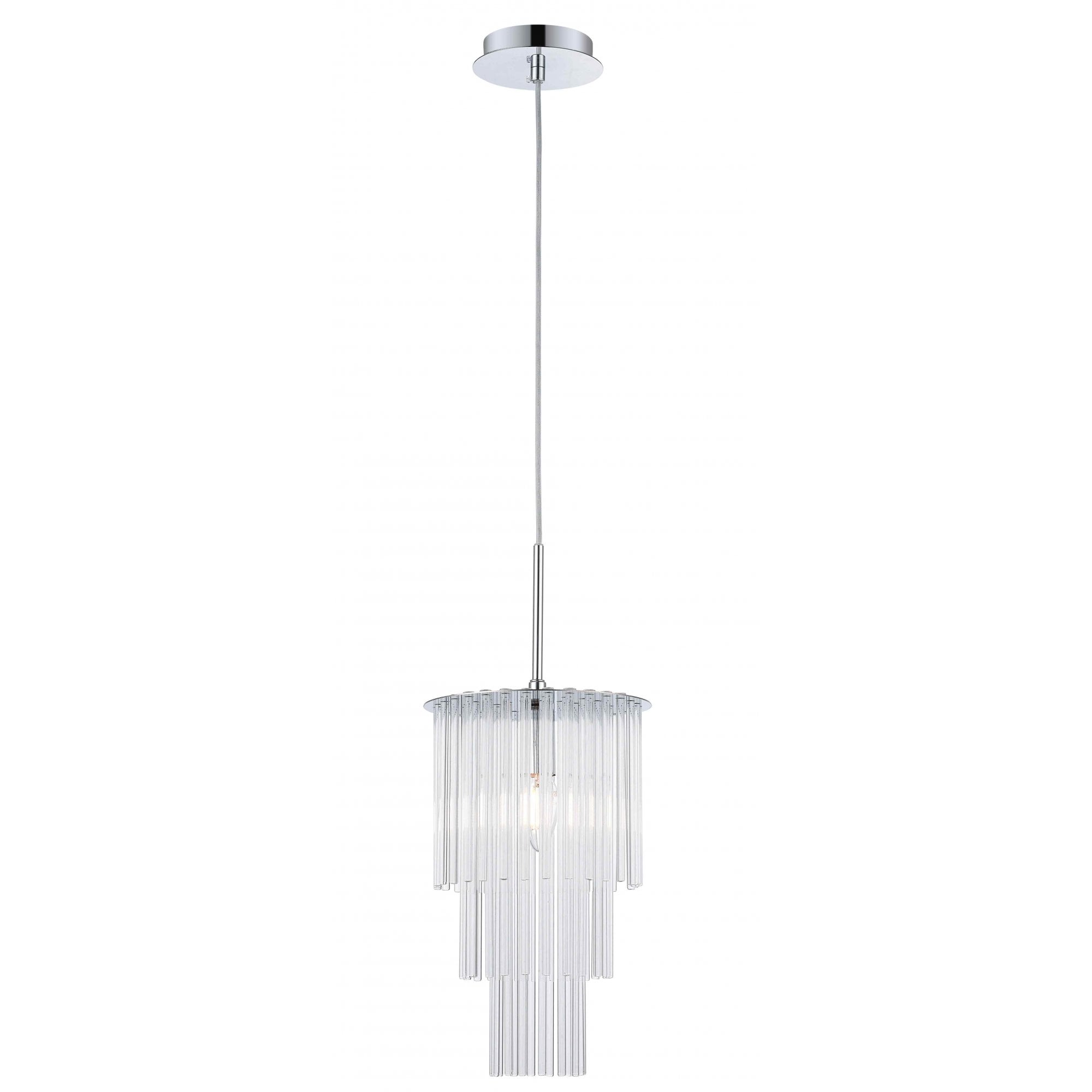 CF2108/01/CH Panama 1 Light Pendant Chrome Crystal