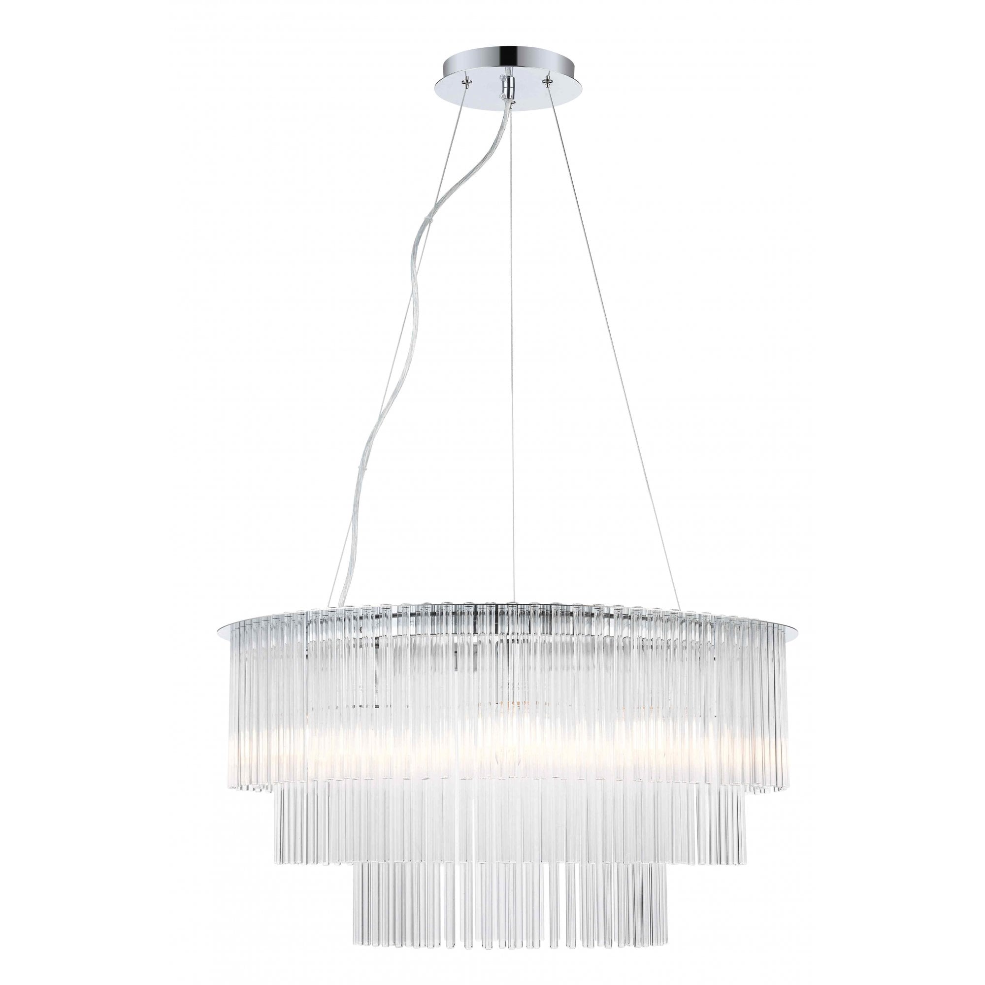 CF2108/09/CH Panama 9 Light Pendant Chrome Crystal