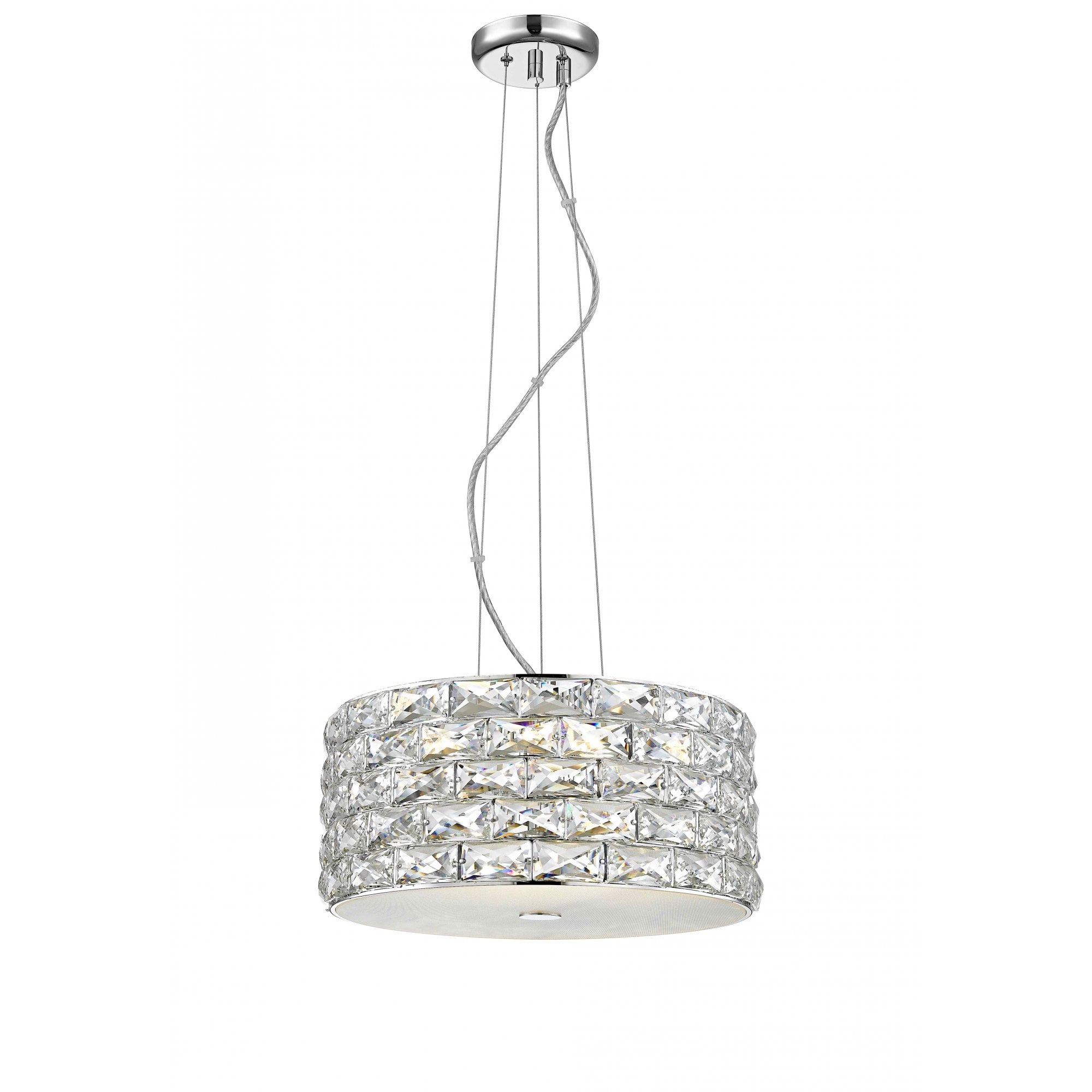 LED2102/04/CH Aruba 4 Light LED Pendant Chrome Crystal