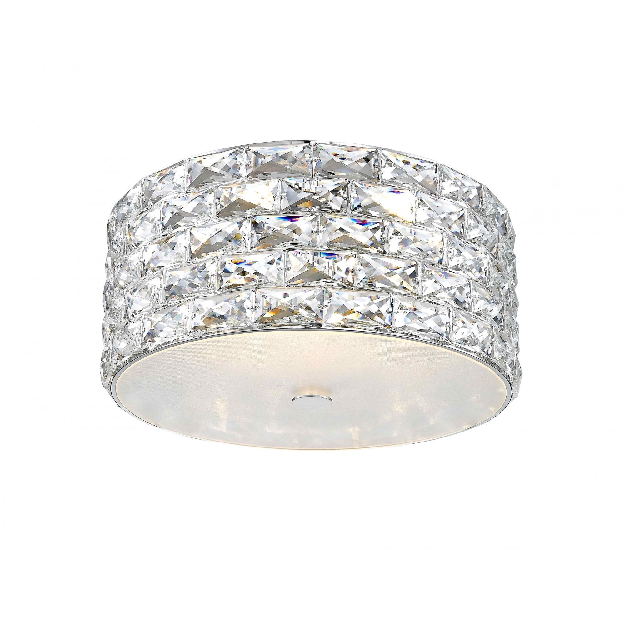 LED2102/04/PL/CH Aruba 4 Light LED Flush Ceiling Light Chrome Crystal