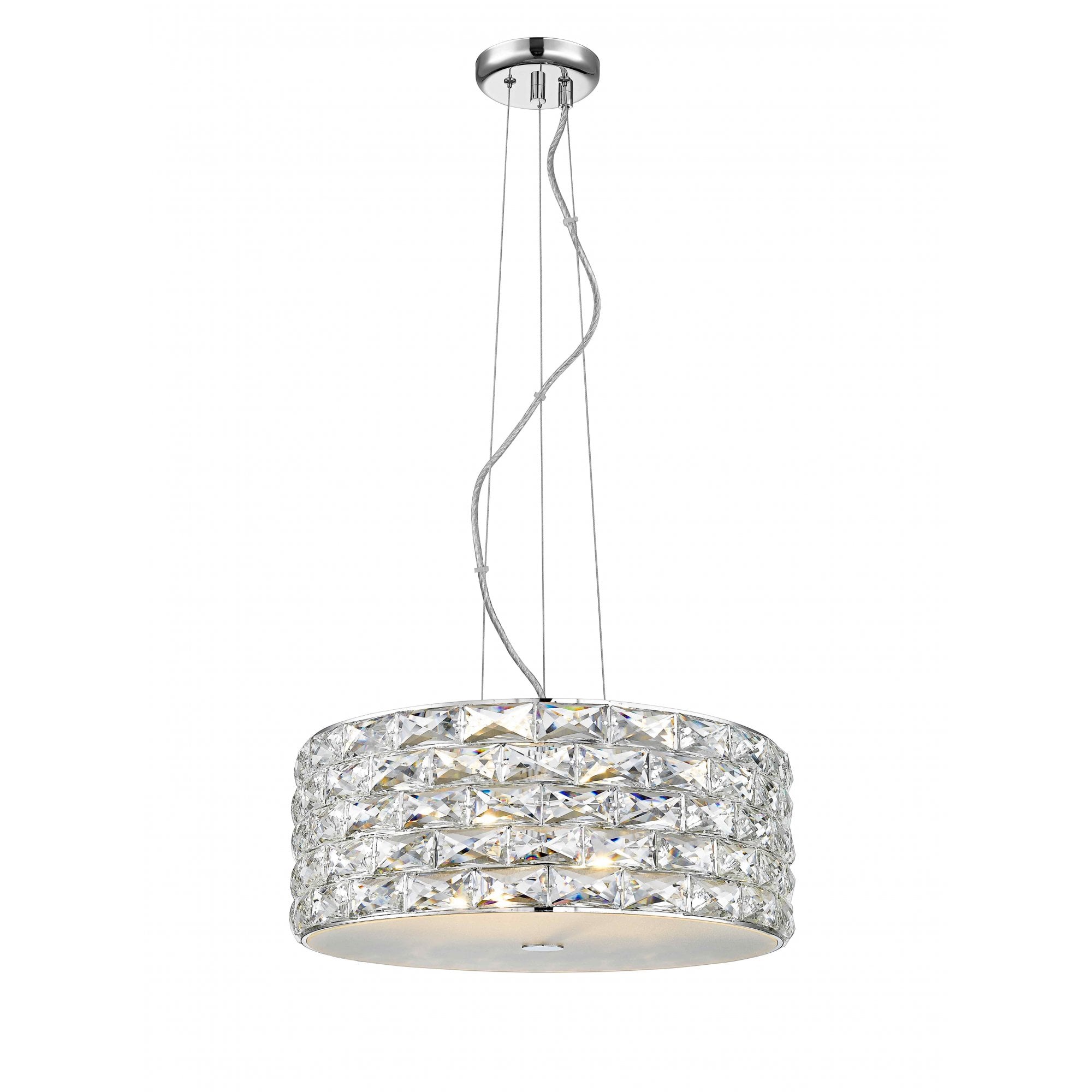 LED2102/05/CH Aruba 5 Light LED Pendant Chrome Crystal