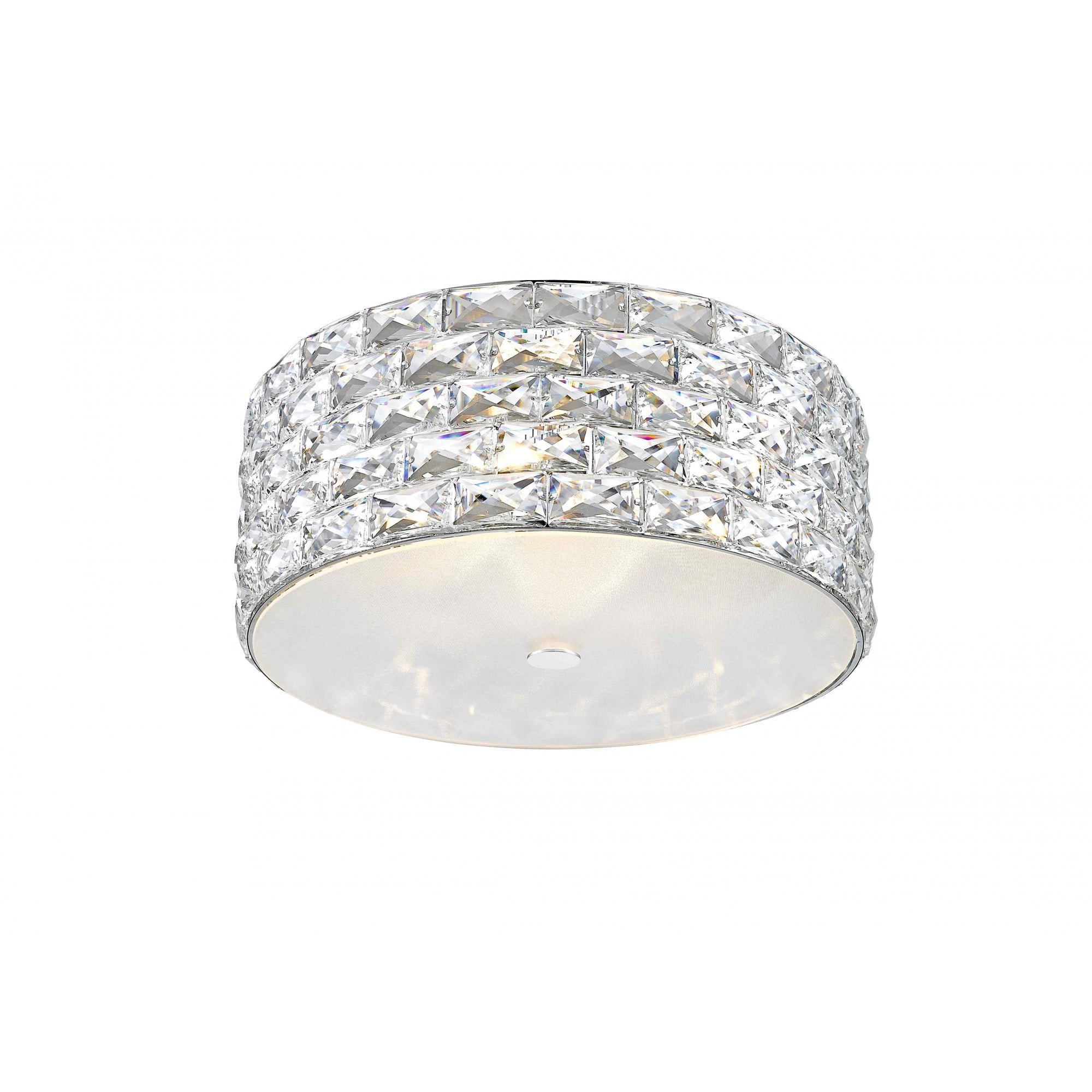 LED2102/05/PL/CH Aruba 5 Light LED Flush Ceiling Light Chrome Crystal