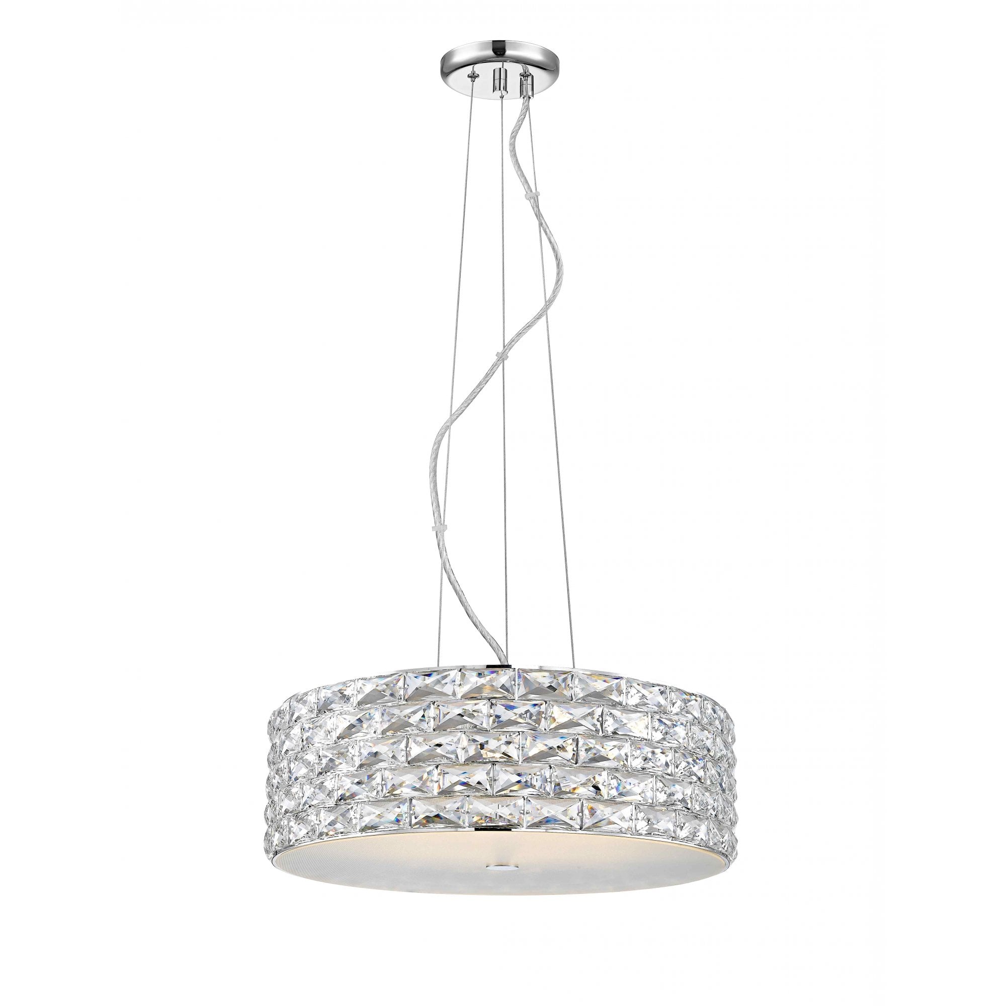 LED2102/06/CH Aruba 6 Light LED Pendant Chrome Crystal