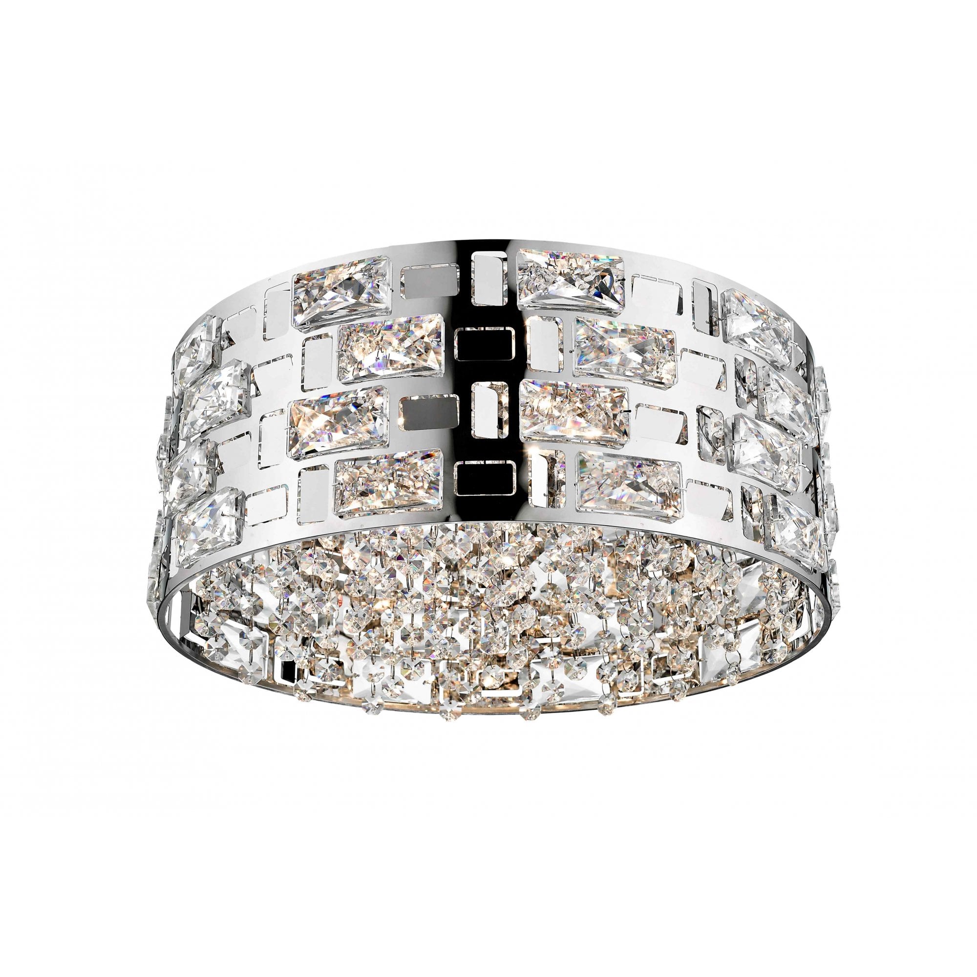CFH1811/05/PL/CH Lola 5 Light Flush Ceiling Light Chrome Crystal