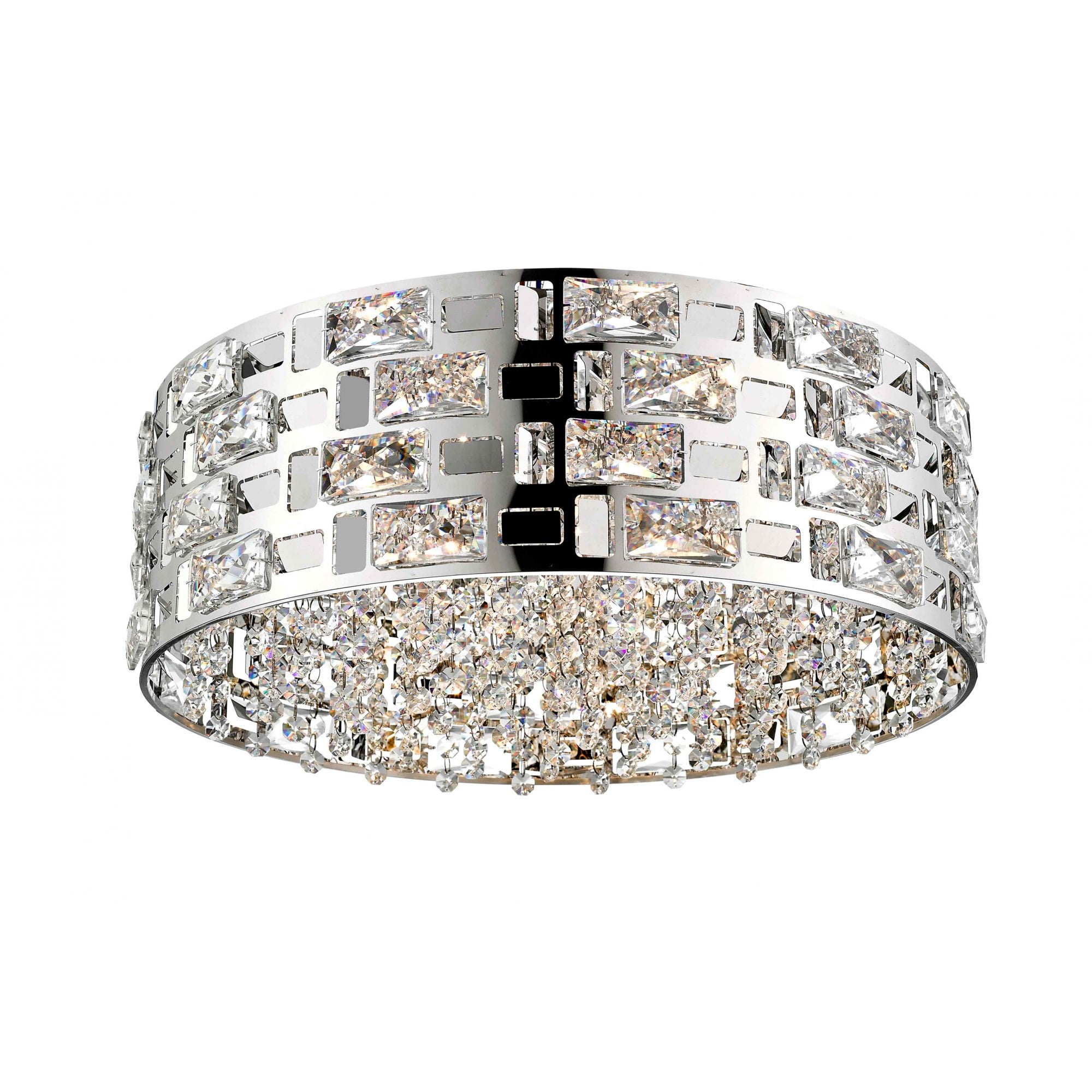 CFH1811/06/PL/CH Lola 6 Light Flush Ceiling Light Chrome Crystal