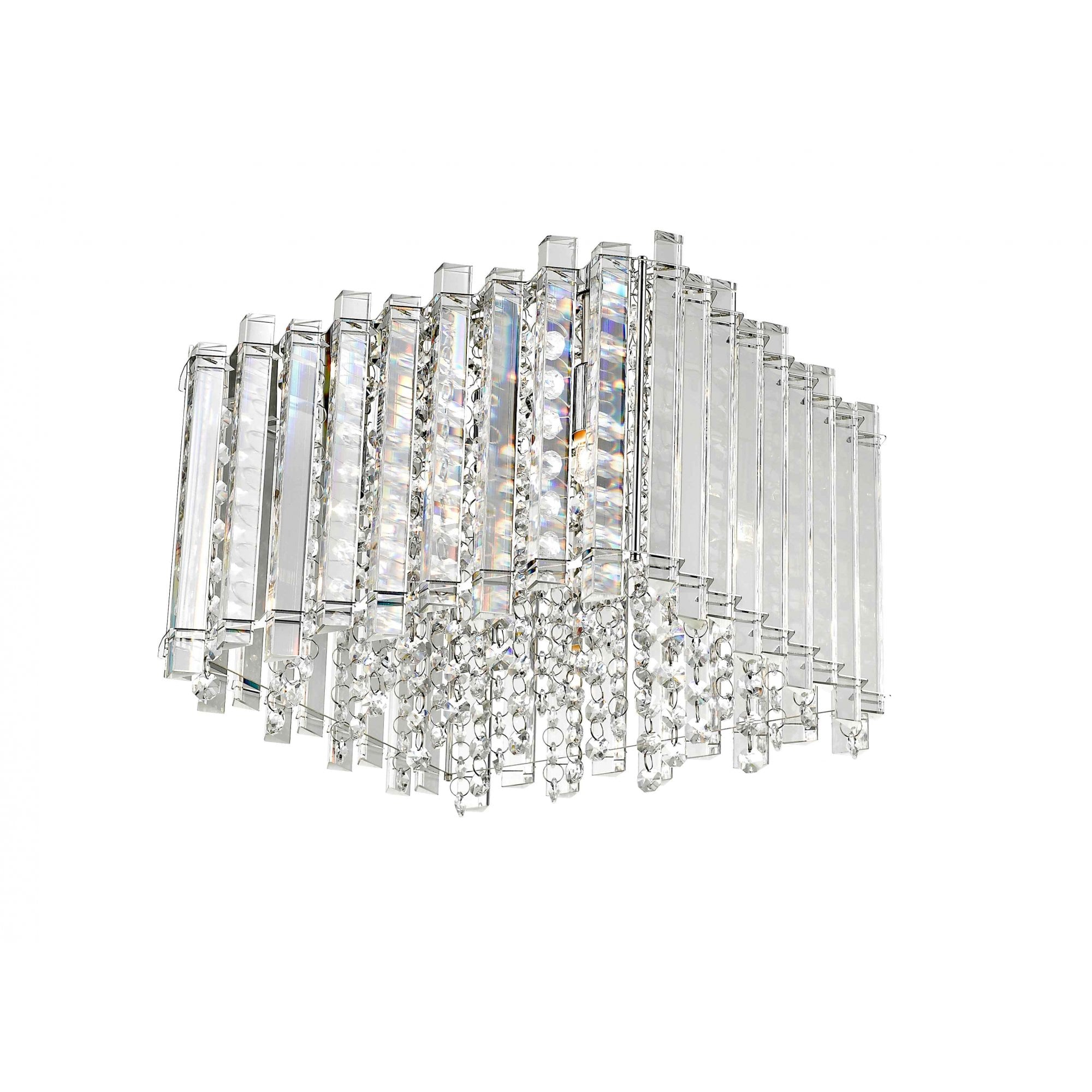 CFH1812/04/S/PL/CH Clara 4 Light Flush Ceiling Light Chrome Crystal