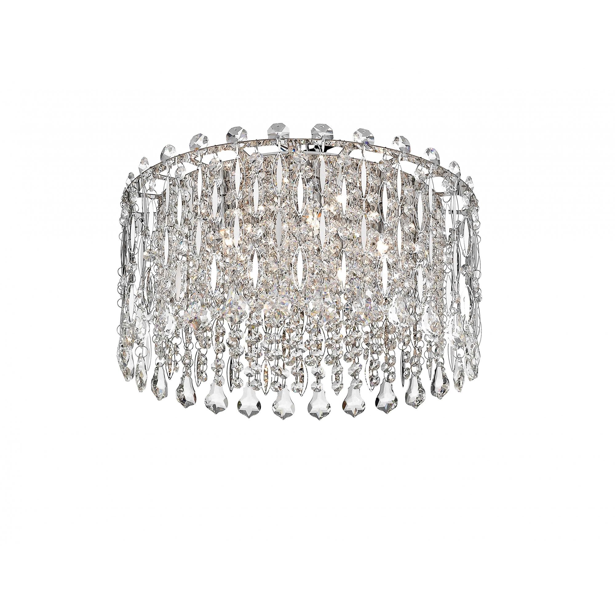 CFH1924/05/ROU/PL/CH Alita 5 Light Flush Ceiling Light Chrome Crystal