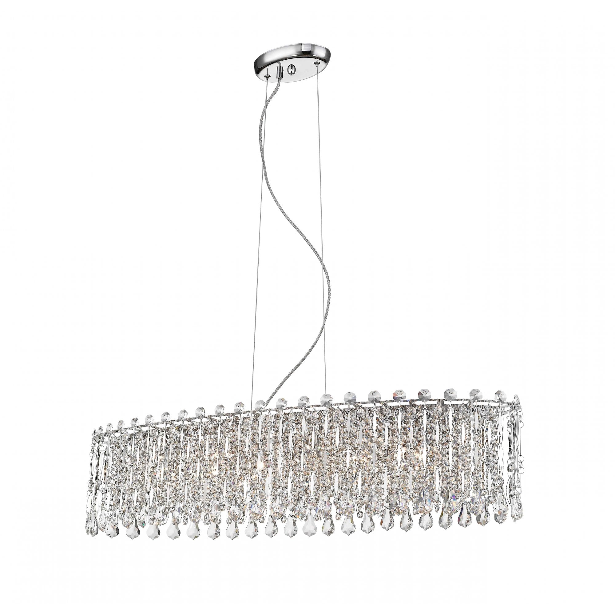 CFH1924/06/OBL/CH Alita 6 Light Oblong Pendant Chrome Crystal