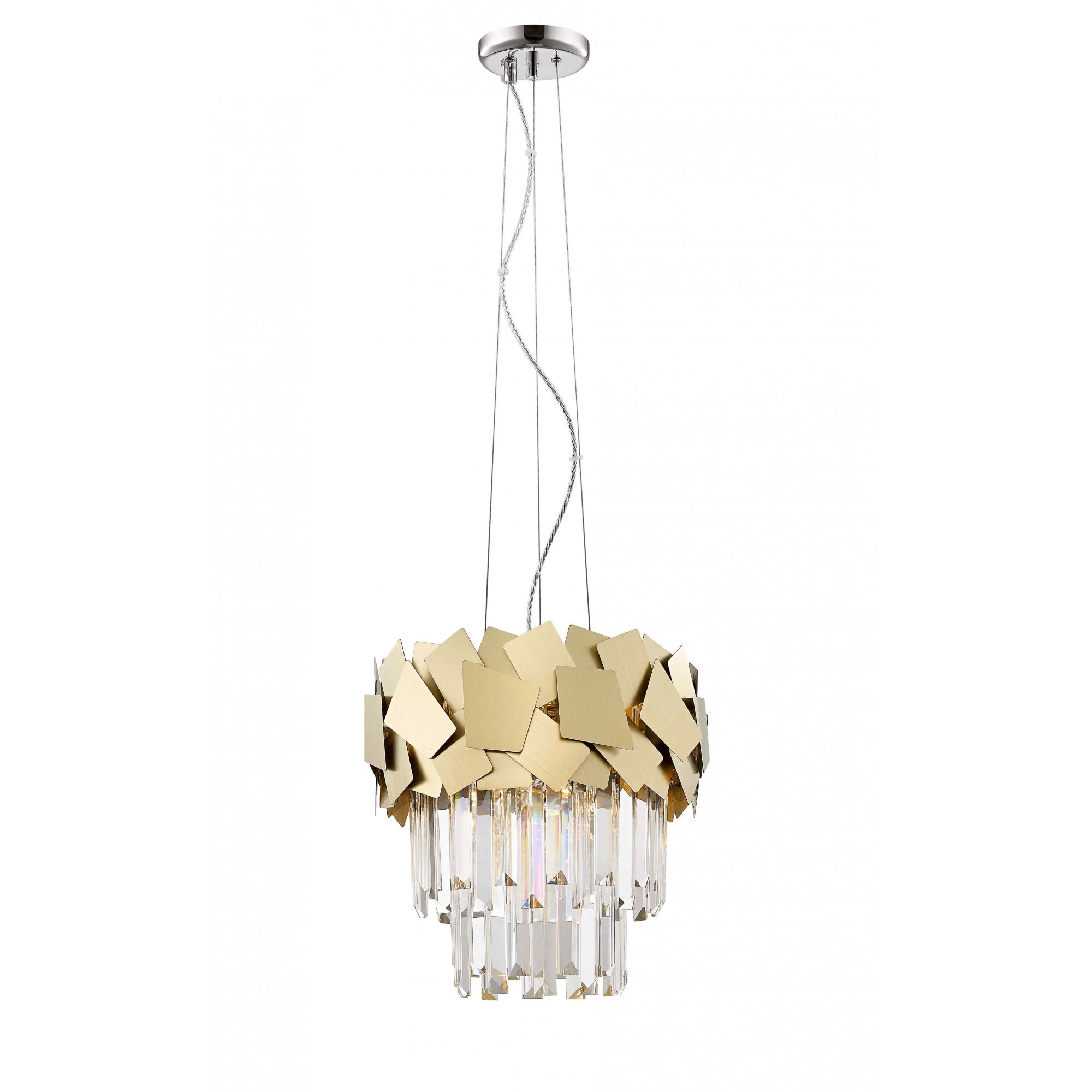 CF1929/04/G Celine 4 Light Pendant Gold Crystal