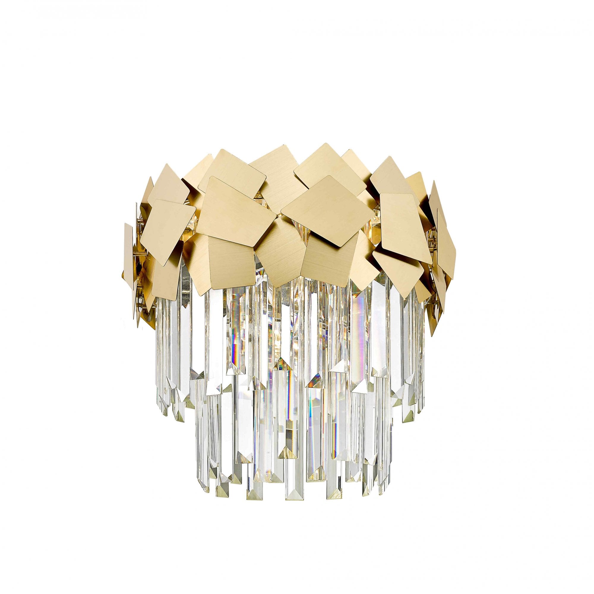 CF1929/04/SF/G Celine 4 Light Semi Flush Ceiling Light Gold Crystal