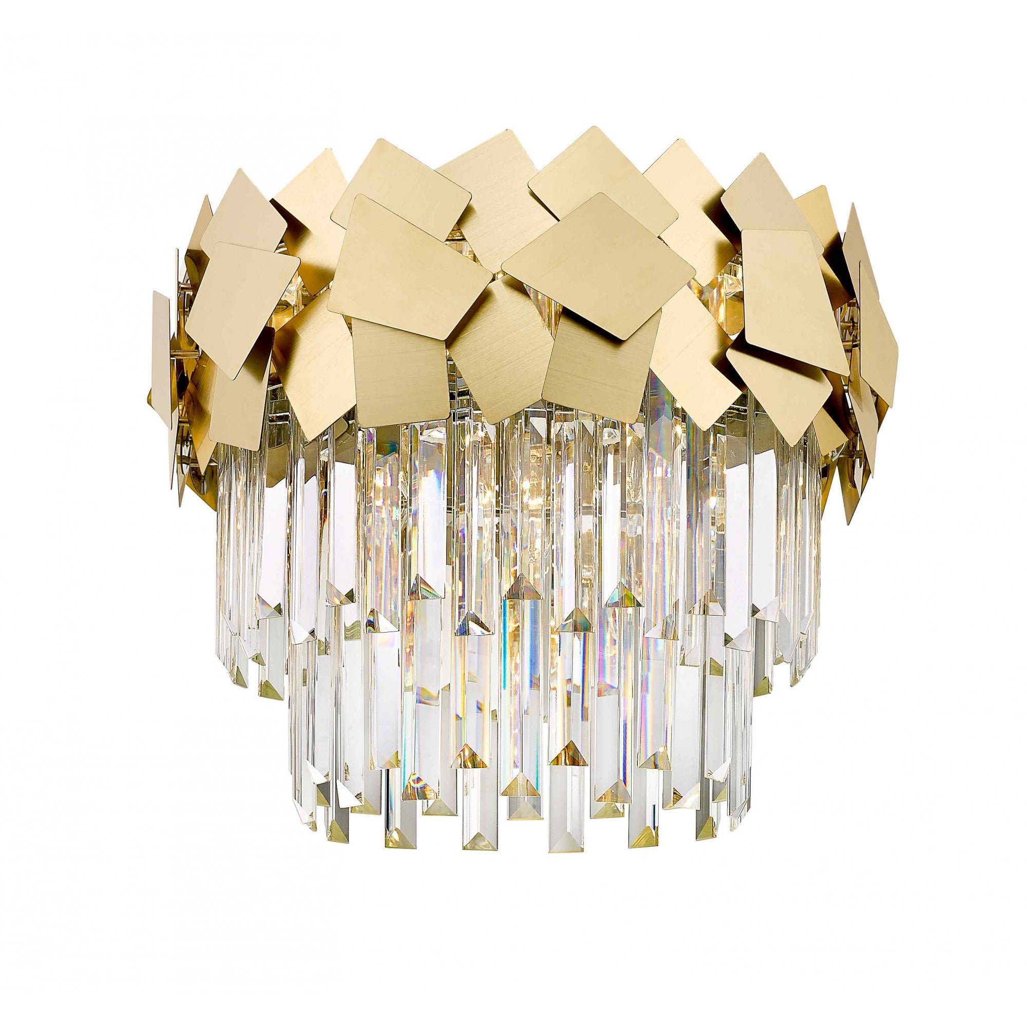 CF1929/05/SF/G Celine 5 Light Semi Flush Ceiling Light Gold Crystal
