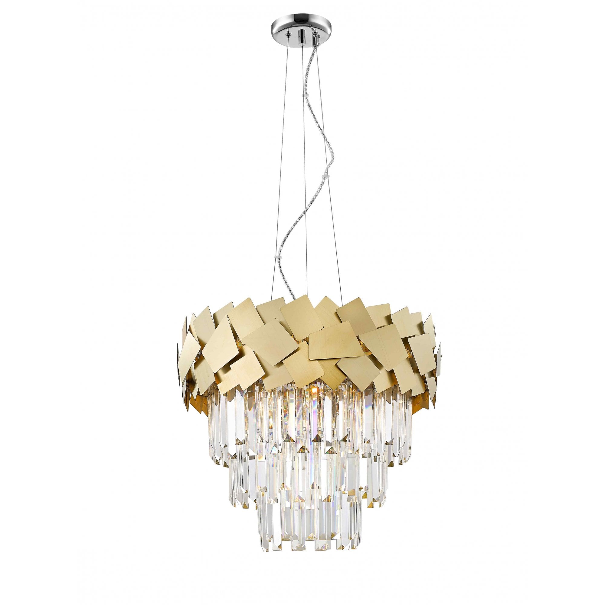 CF1929/06/G Celine 6 Light Pendant Gold Crystal