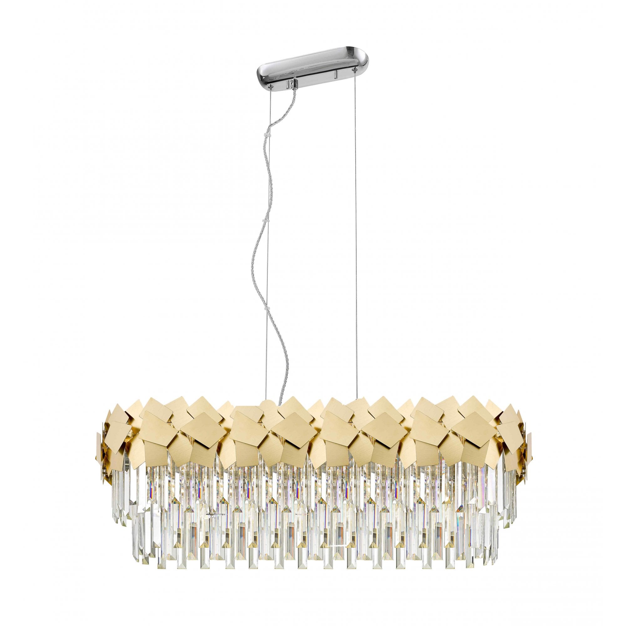 CF1929/06/OBL/G Celine 6 Light Pendant Gold Crystal