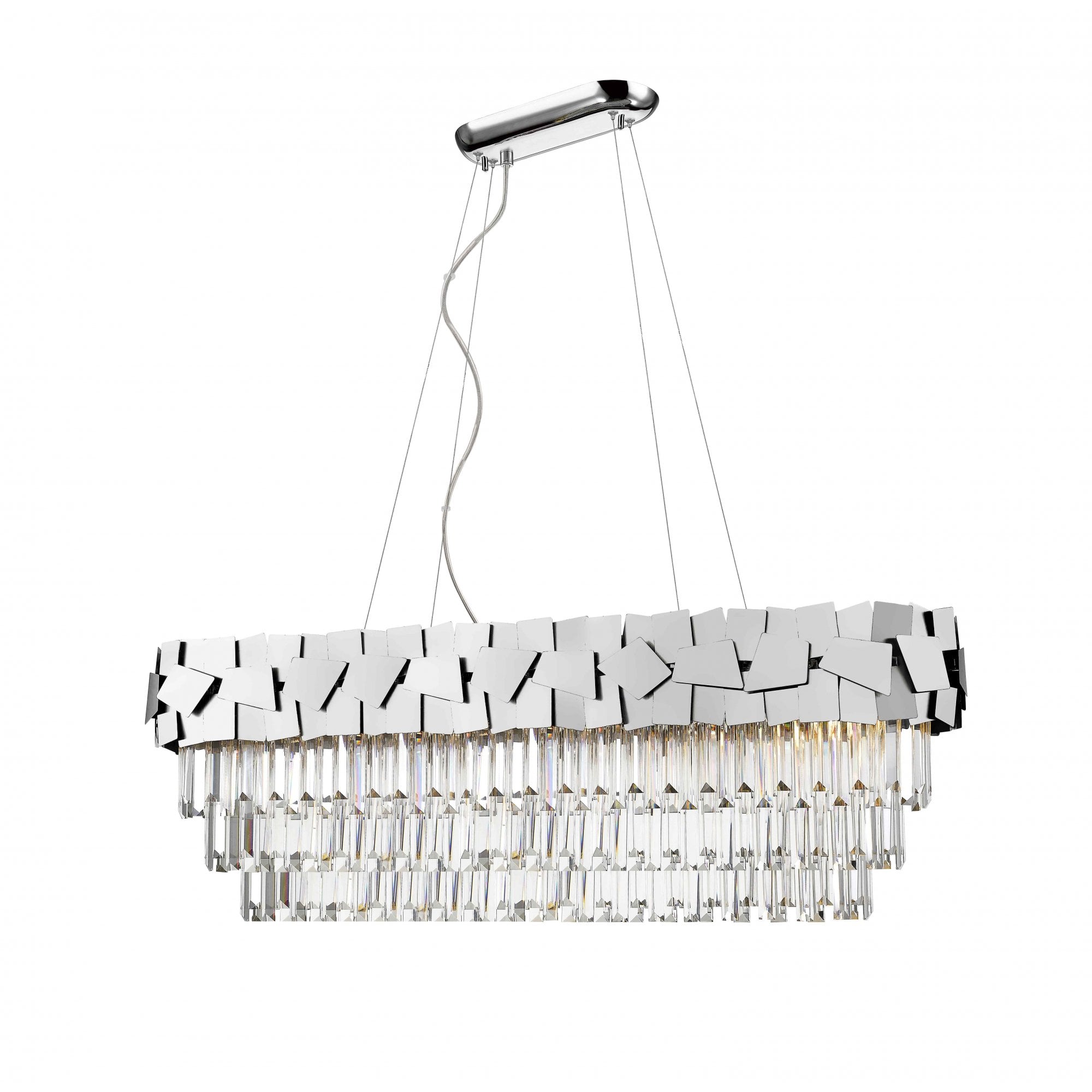 CF1929/09/OBL/CH Celine 9 Light Pendant Chrome Crystal
