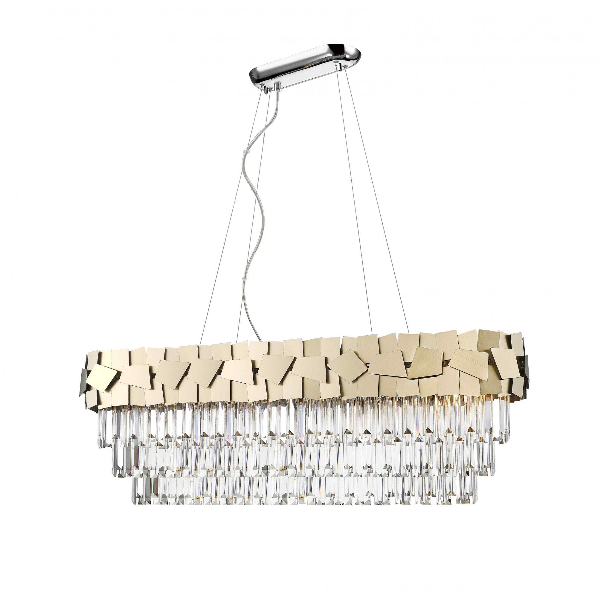 CF1929/09/OBL/G Celine 9 Light Pendant Chrome Crystal