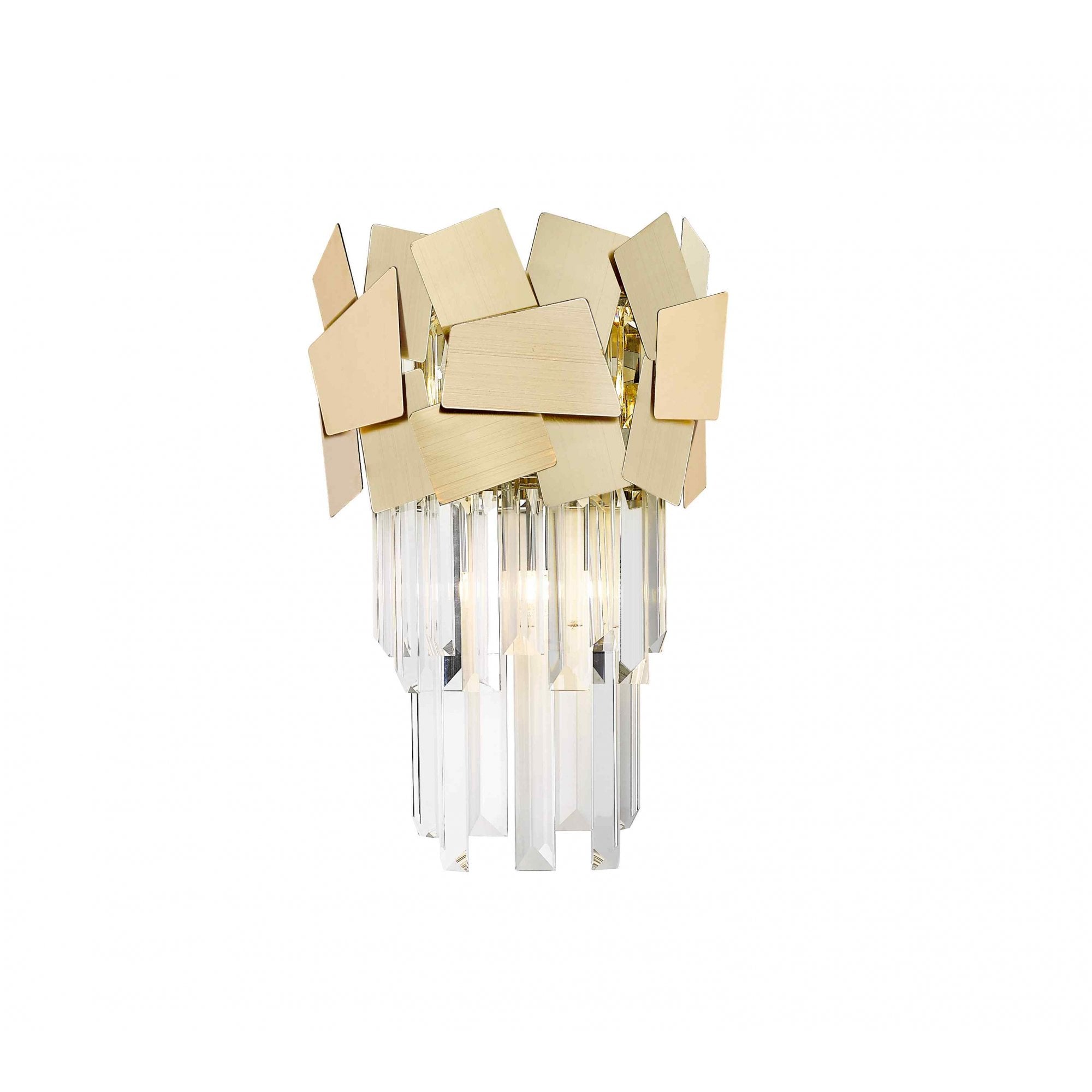 CFH1929/02/WB/G Celine 2 Light Wall Light Gold Crystal