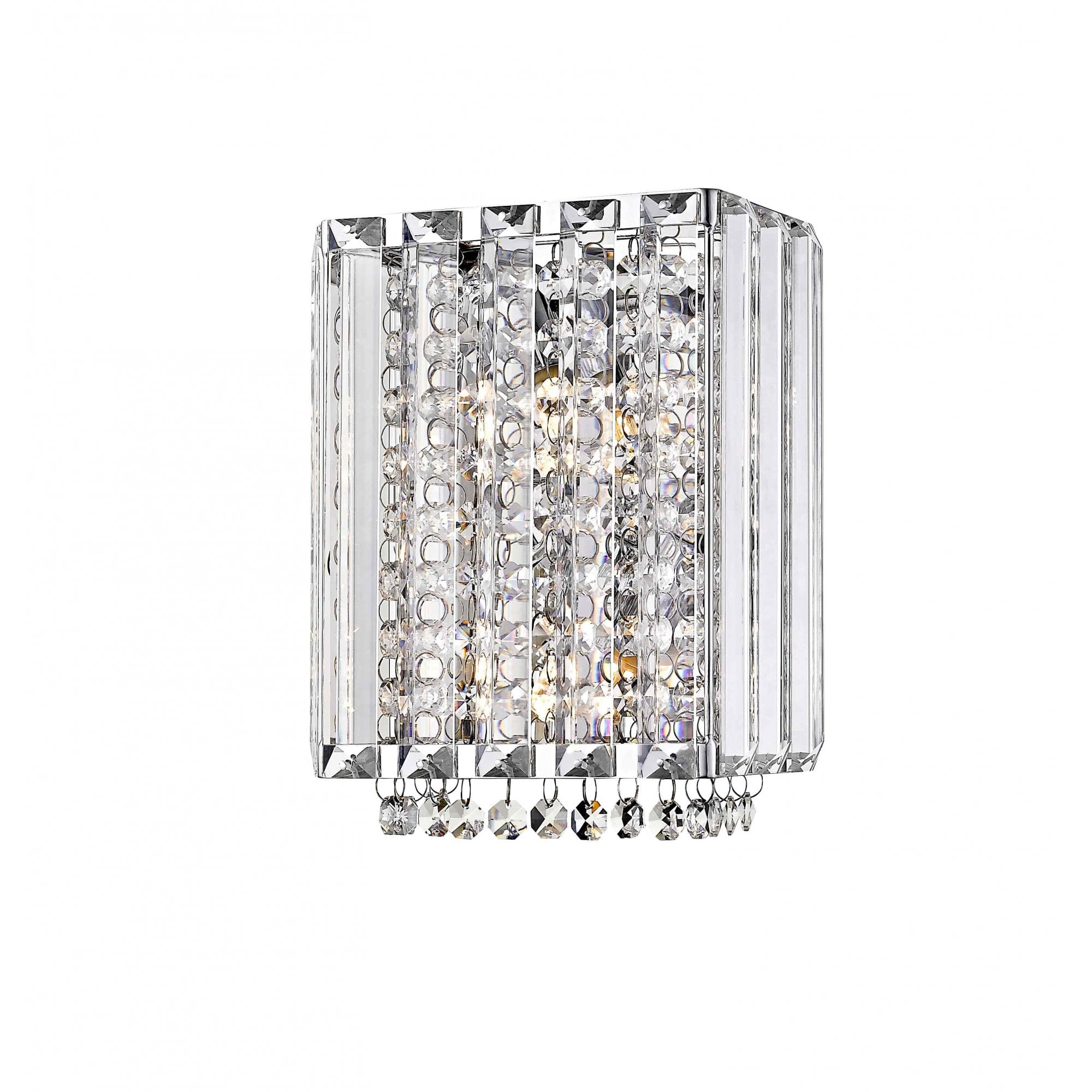 CFH1925/02/WB/CH Diore 2 Light Wall Light Chrome Crystal