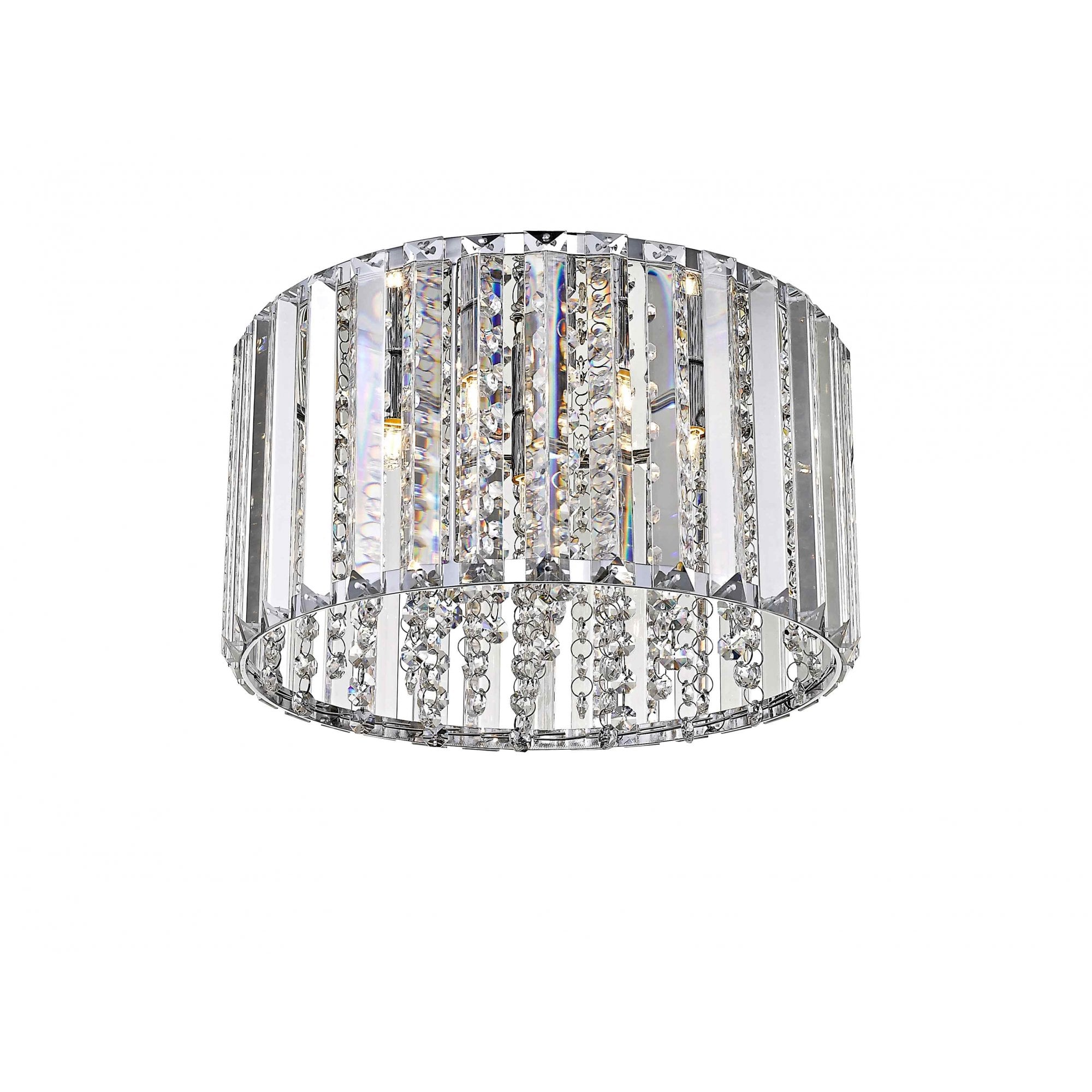 CFH1925/04/PL/CH Diore 4 Light Flush Ceiling Light Chrome Crystal