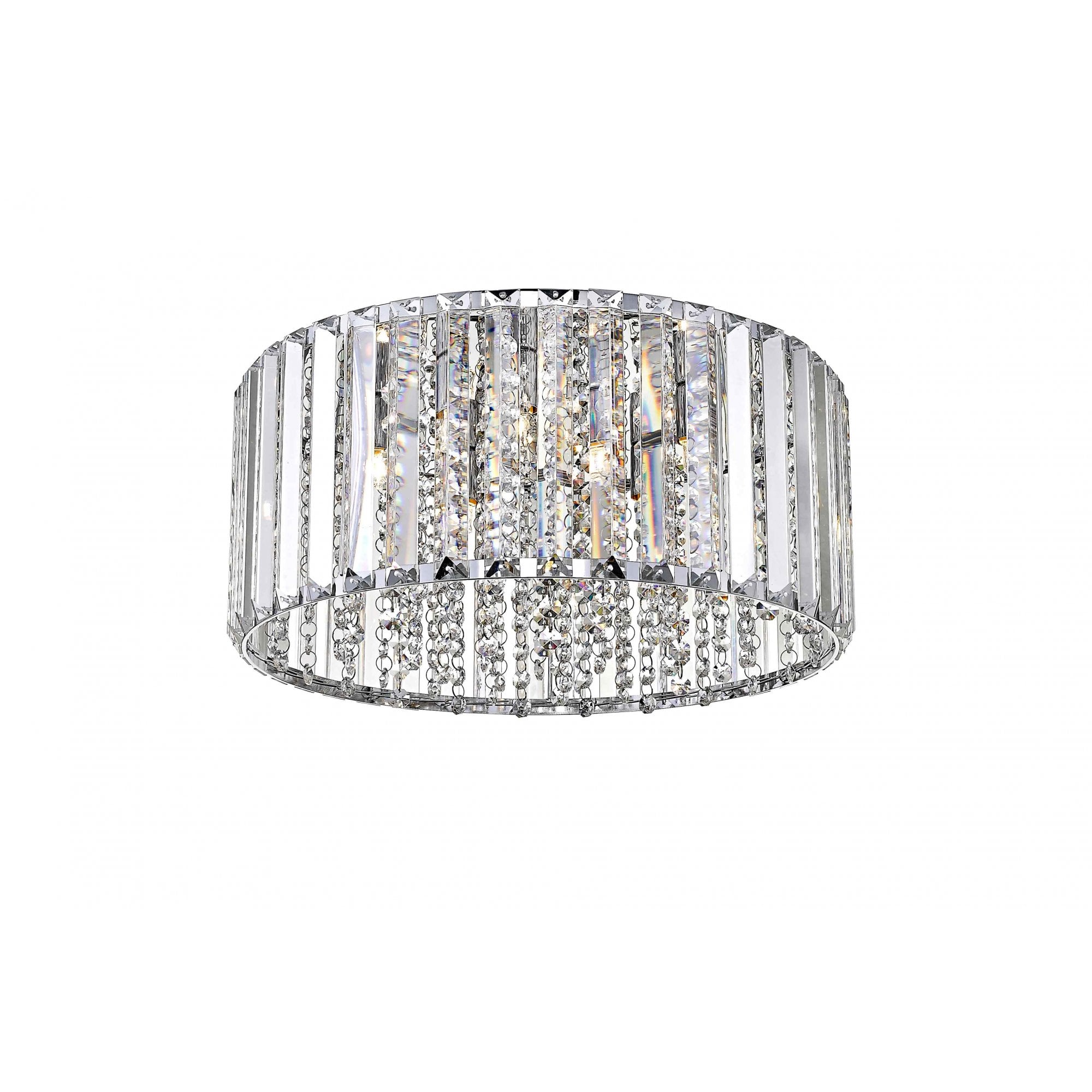 CFH1925/05/PL/CH Diore 5 Light Flush Ceiling Light Chrome Crystal
