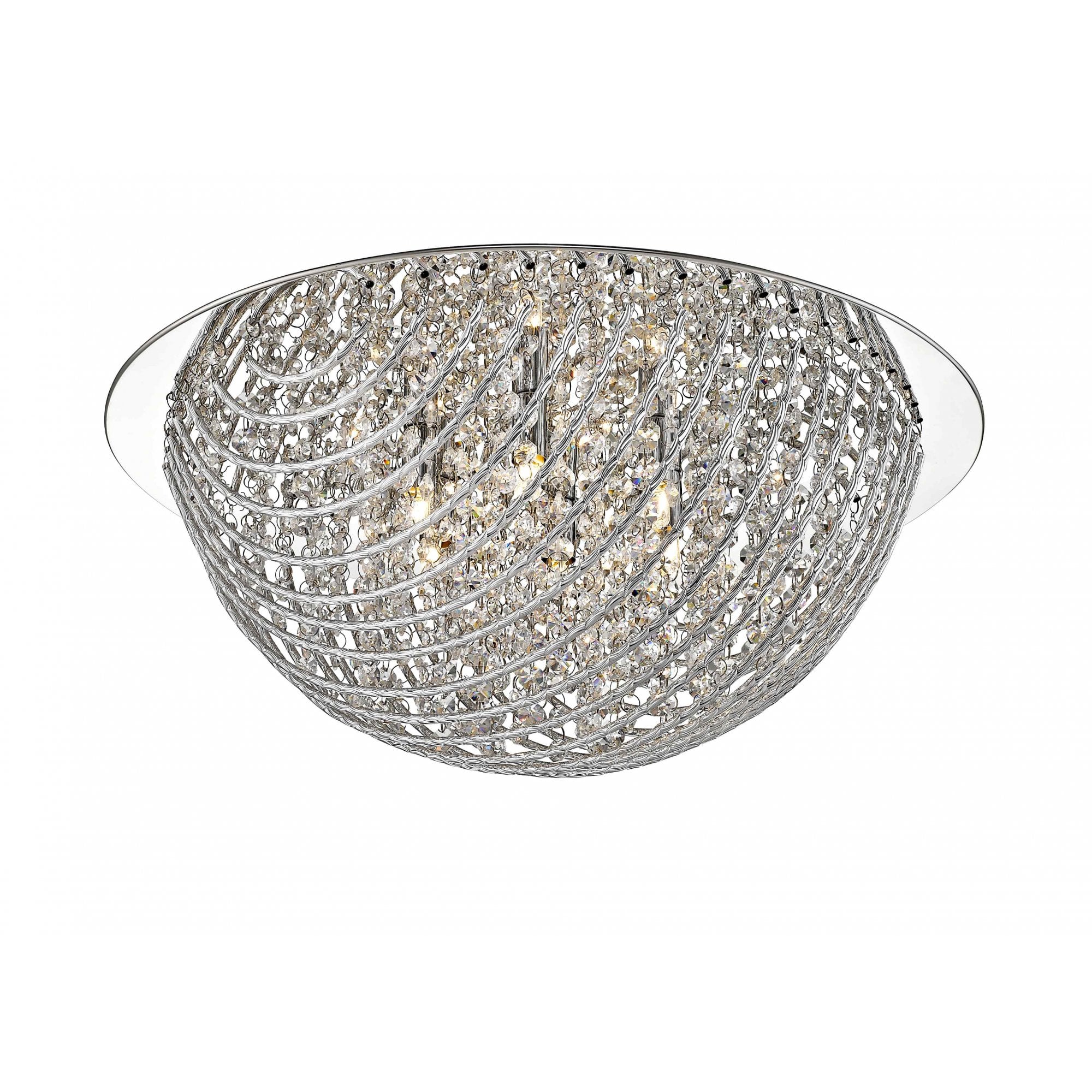 CFH1801/06/PL/CH Millie 6 Light Flush Ceiling Light Chrome Crystal