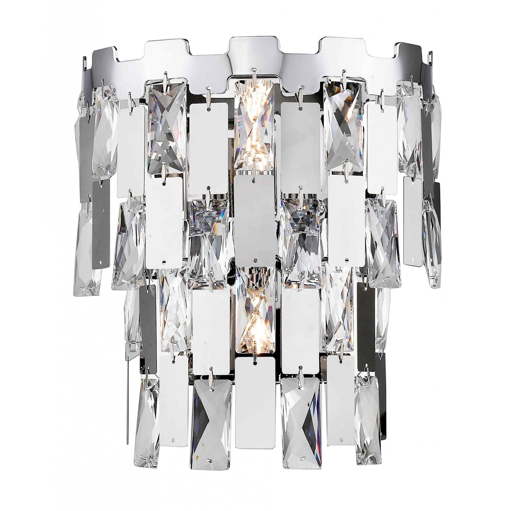 CFH1902/02/WB/CH Alma 2 Light Wall Light Chrome Crystal