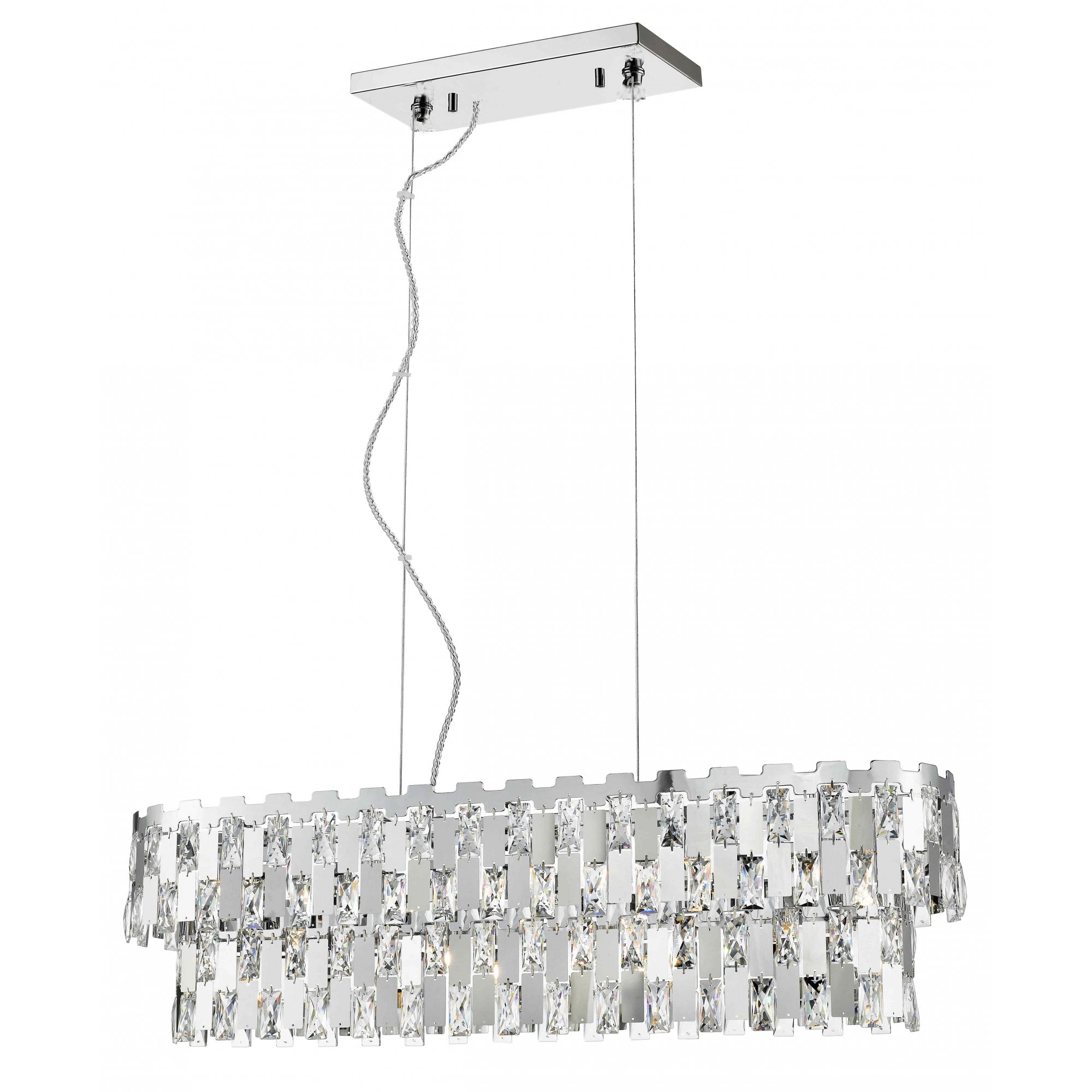 CFH1902/09/OBL/CH Alma 9 Light Oblong Pendant Chrome Crystal
