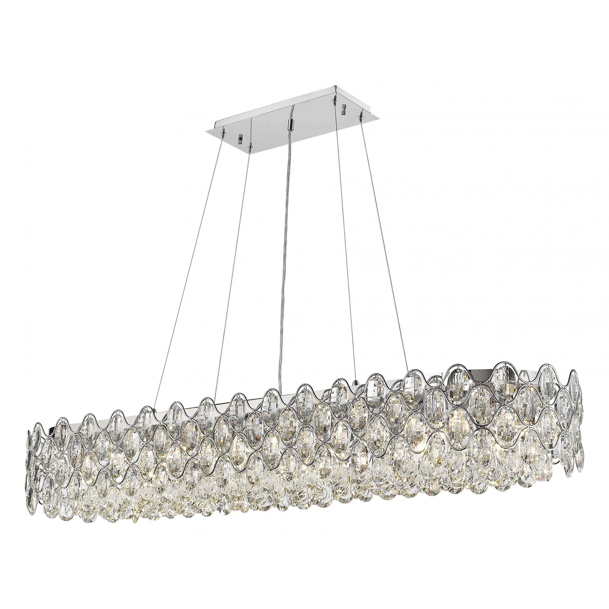 CF412181/16/CH Raina 16 Light Oblong Pendant Chrome Crystal