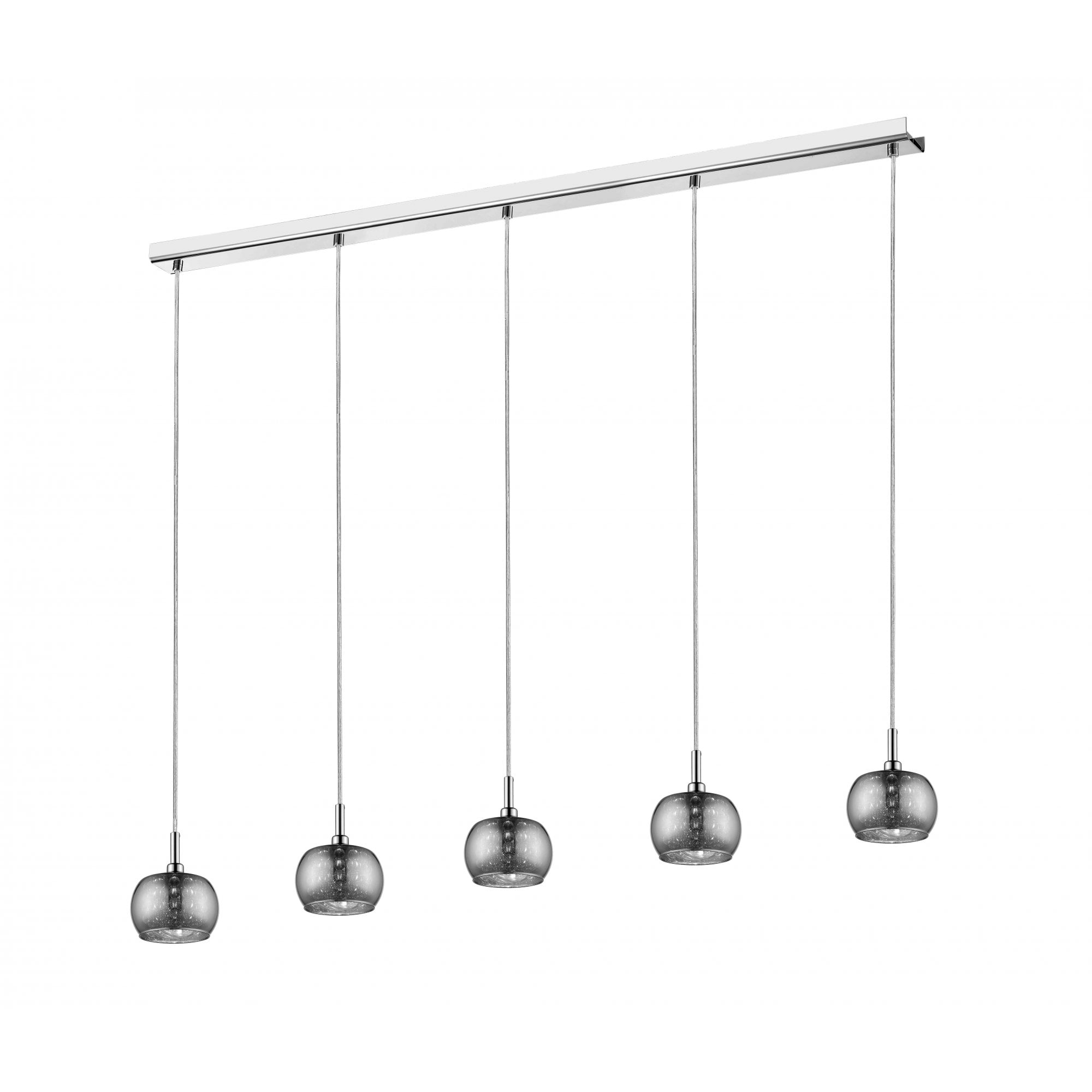 CFH606091/05/BAR/CH Deni 5 Light Bar Pendant Chrome Crystal