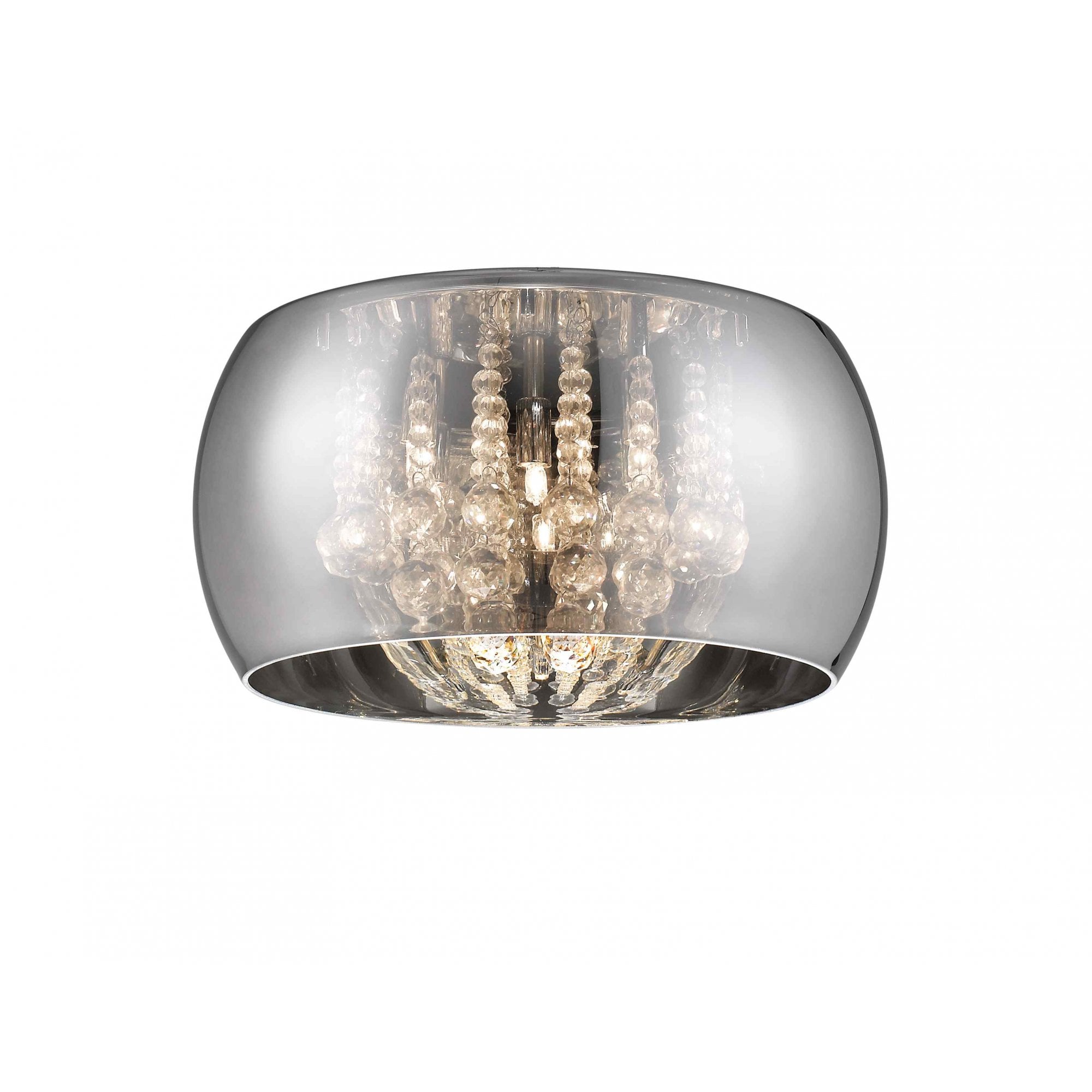CFH606091/06A/PL/CH Deni 6 Light Flush Ceiling Light Chrome Crystal
