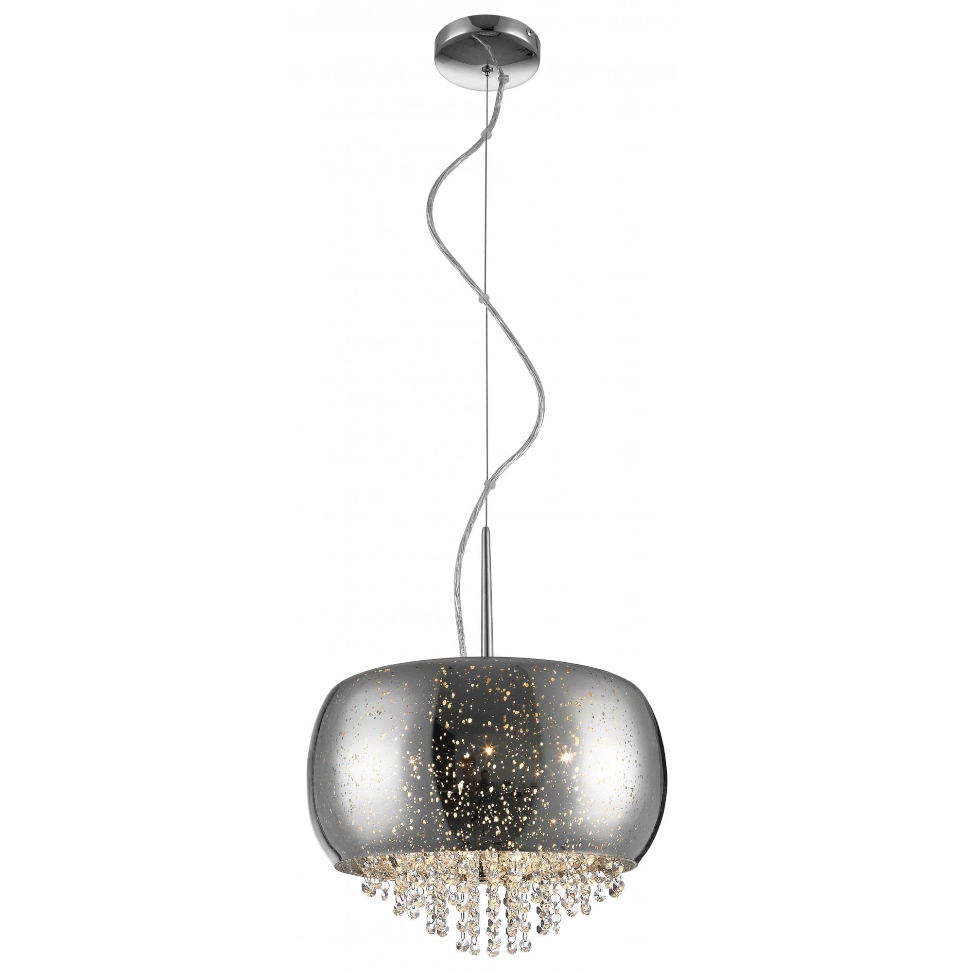 PGH1802/03/CH Luna 3 Light Pendant Chrome Crystal
