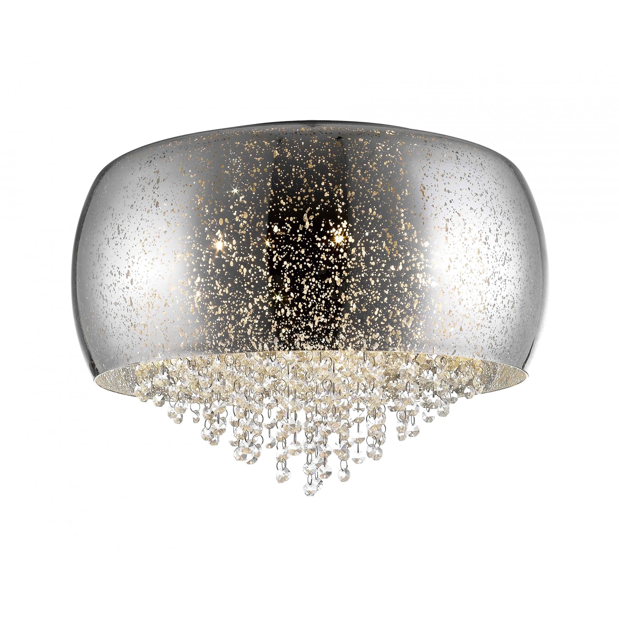 PGH1802/03/PL/CH Luna 3 Light Flush Ceiling Light Chrome Crystal