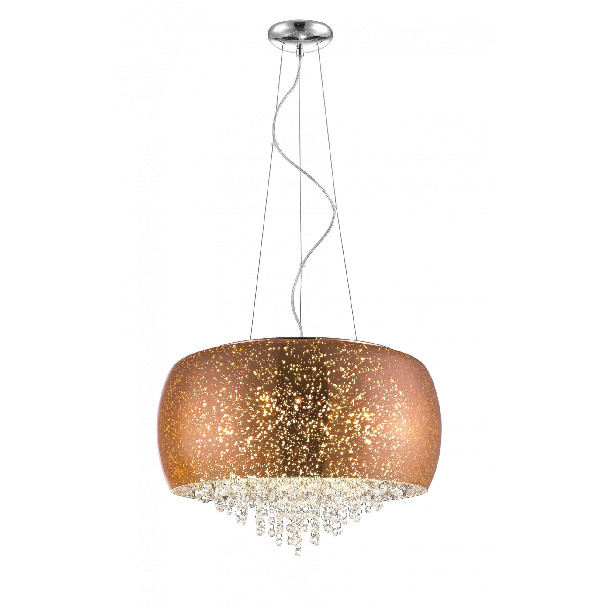 PGH1802/05/CU Luna 5 Light Pendant Copper Crystal