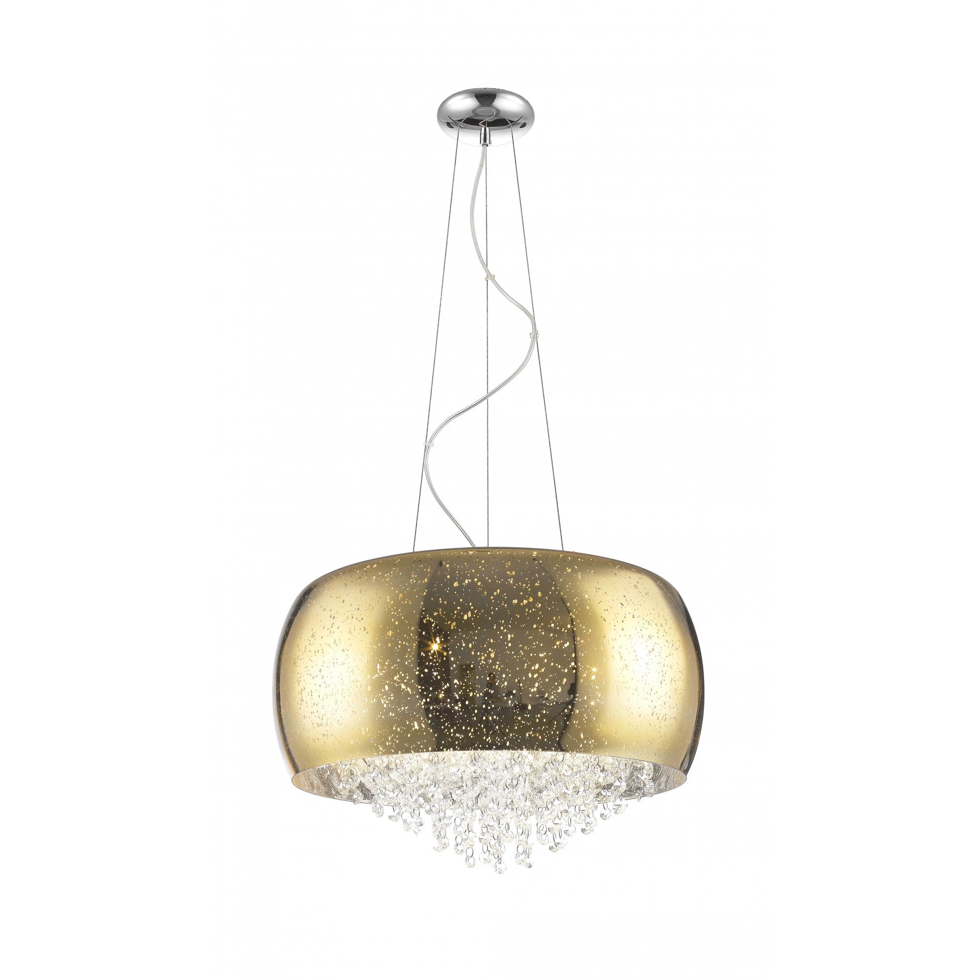 PGH1802/05/G Luna 5 Light Pendant Gold Crystal
