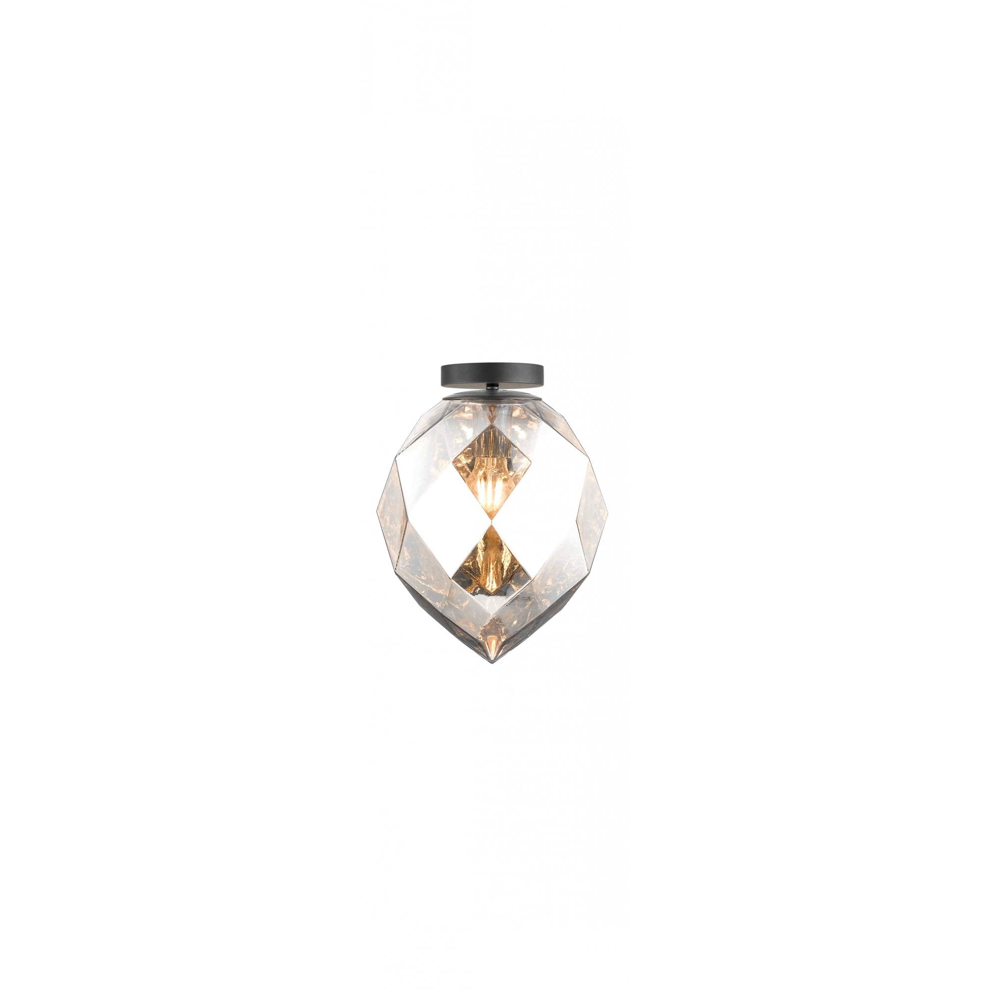 PG1807/01/CH/BLK Zoe 1 Light Pendant Chrome Glass Black
