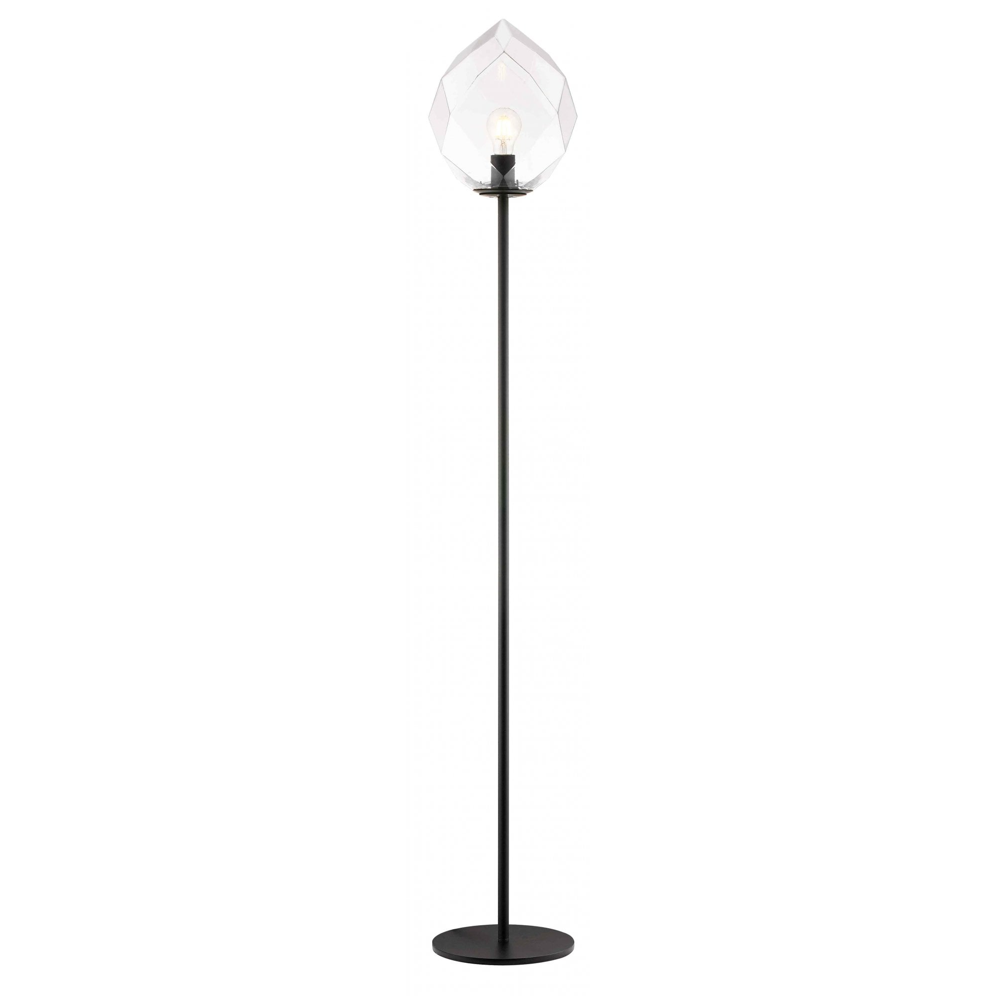 PG1807/01/FL/CLR/BLK Zoe 1 Light Floor Lamp Clear Glass Black