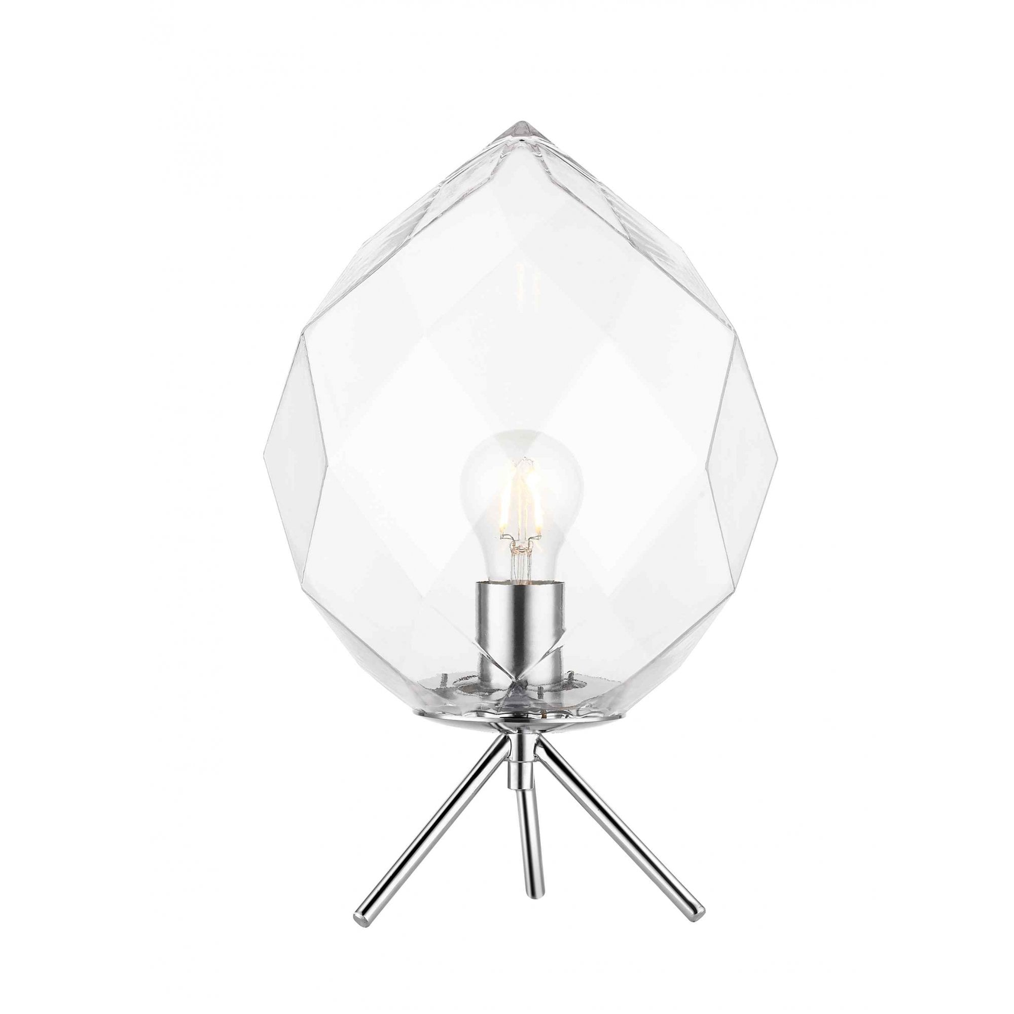 PG1807/01/TL/CLR/BLK Zoe 1 Light Table Lamp Clear Glass Black