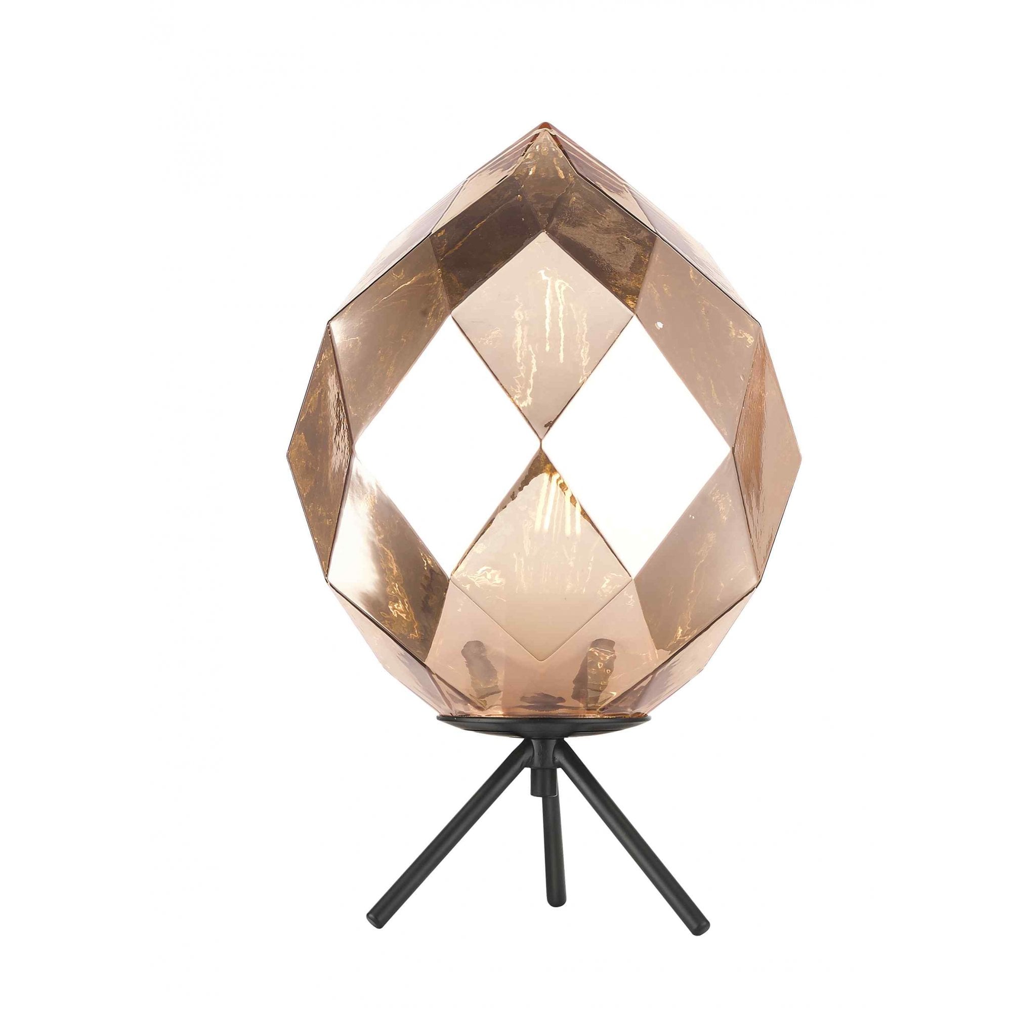 PG1807/01/TL/G/BLK Zoe 1 Light Table Lamp Gold Glass Black