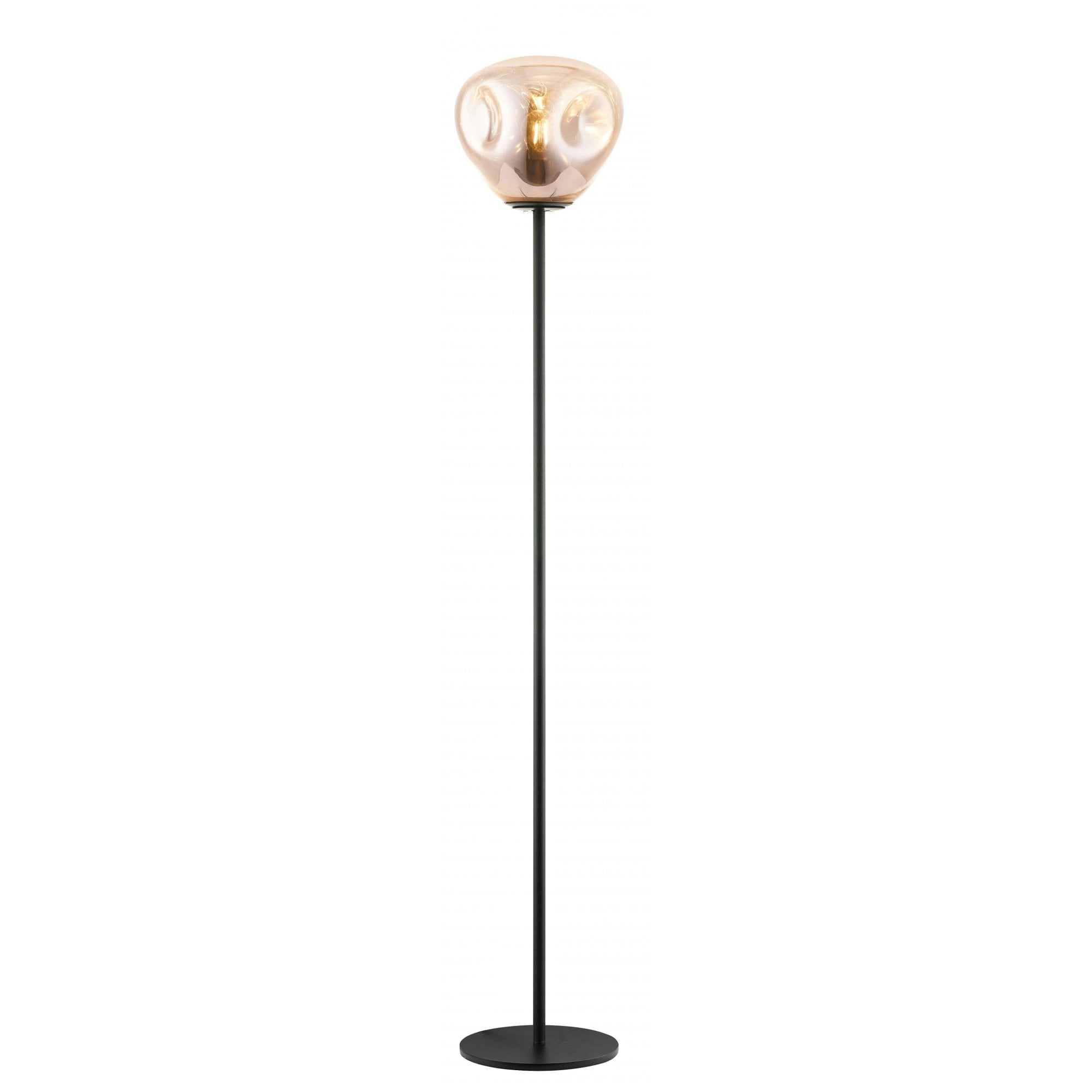 PG1808/01/FL/G/BLK Nina 1 Light Floor Lamp Gold Black