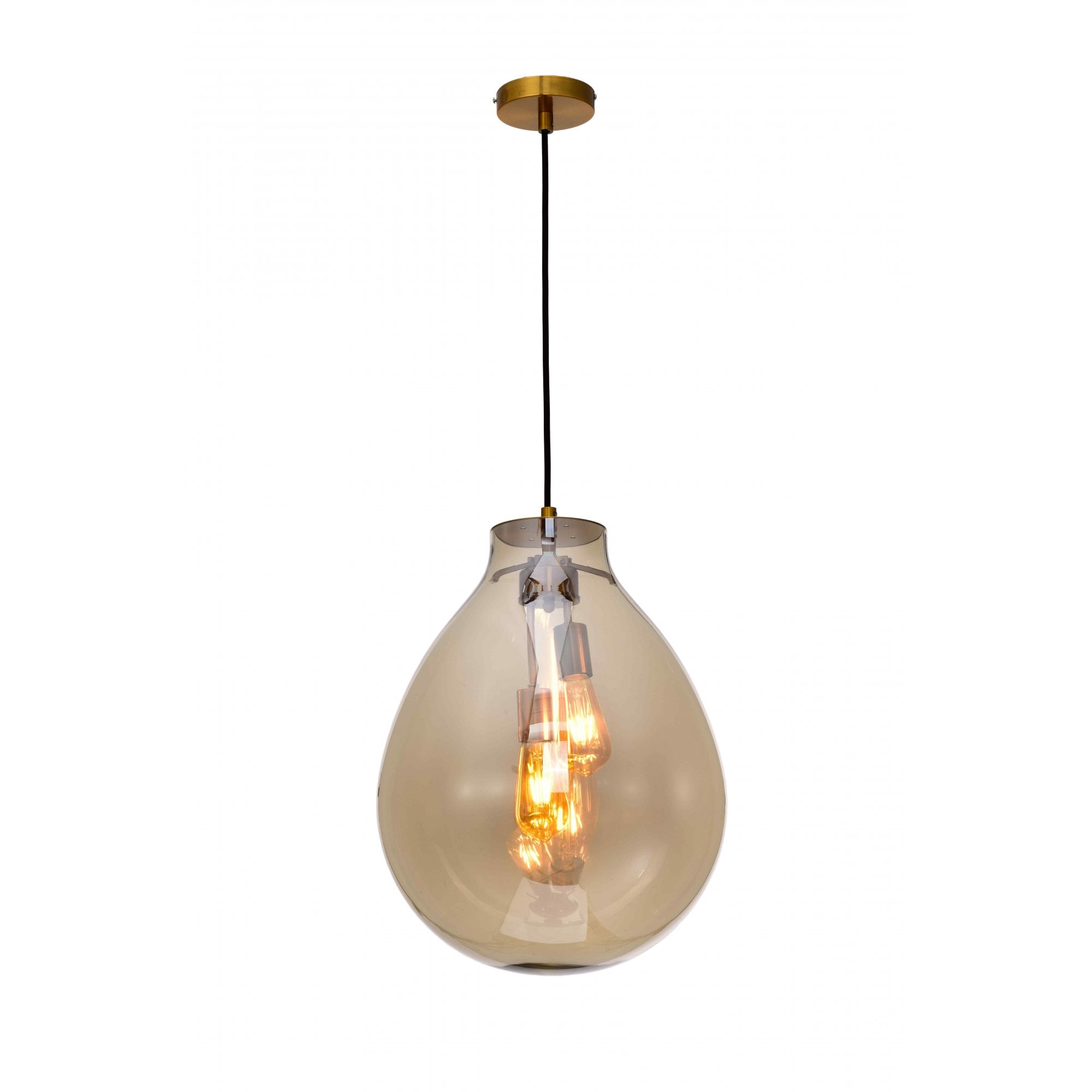 PG2004/02/M/CHA Rio 1 Light Medium Pendant Champagne Crystal