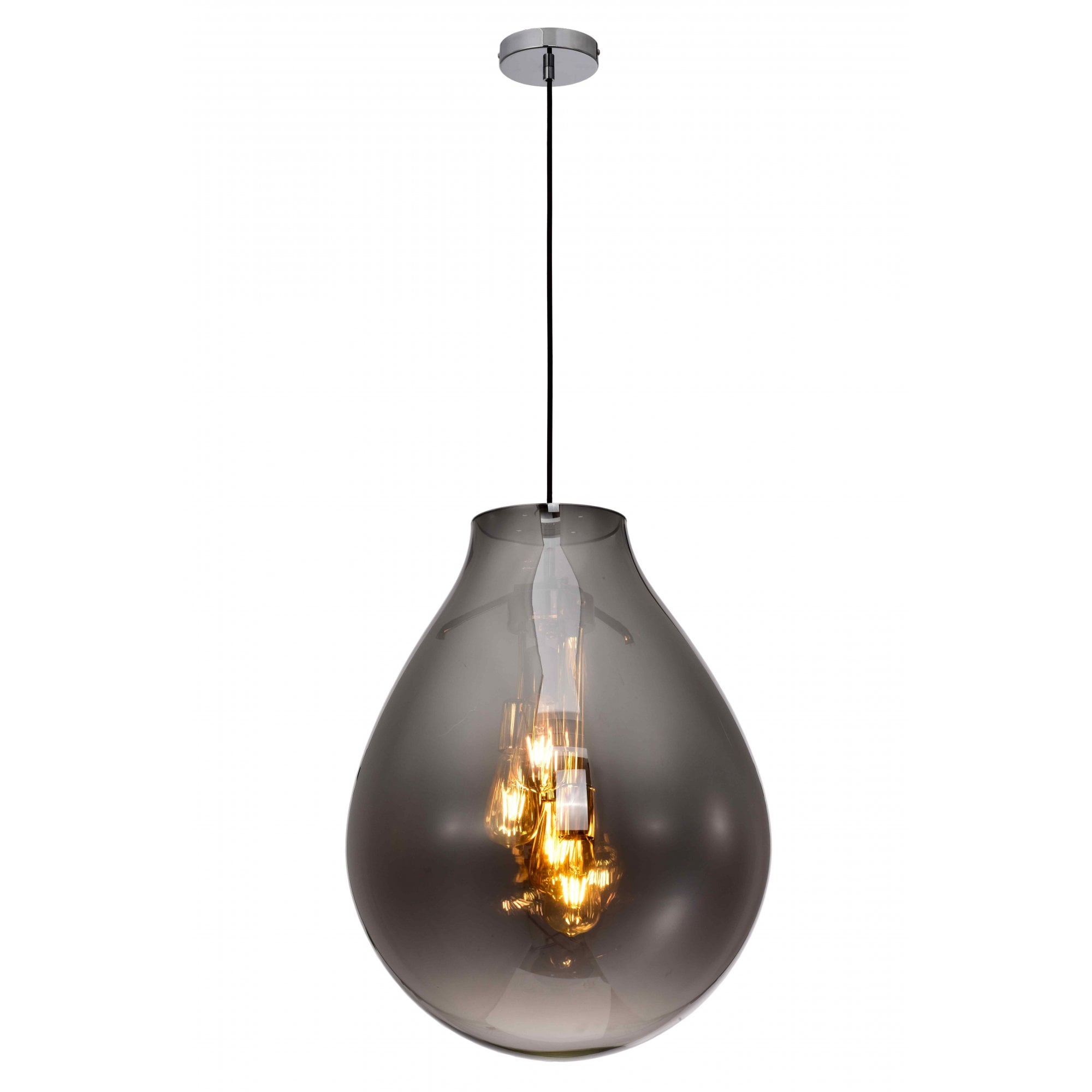 PG2004/04/L/SMK Rio 4 Light Large Pendant Smoke Crystal