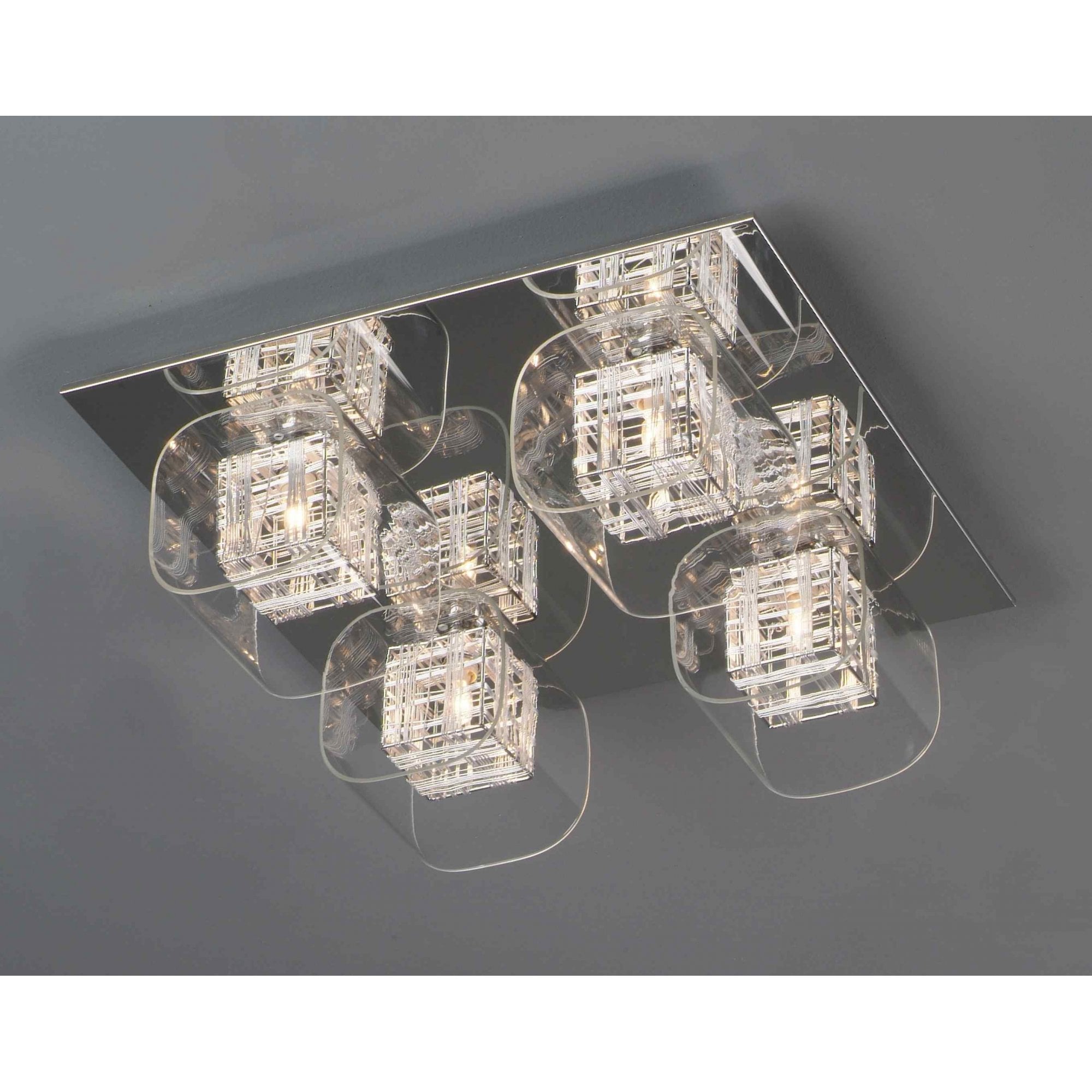 PGH01515/04/PL/A/CH Avignon 4 Light Flush Ceiling Light Chrome Crystal