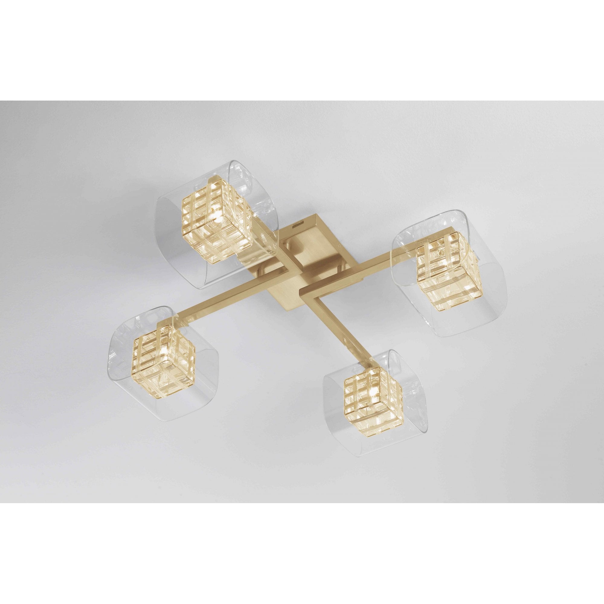 PGH01515/04/PL/G Avignon 4 Light Flush Ceiling Light Gold Crystal