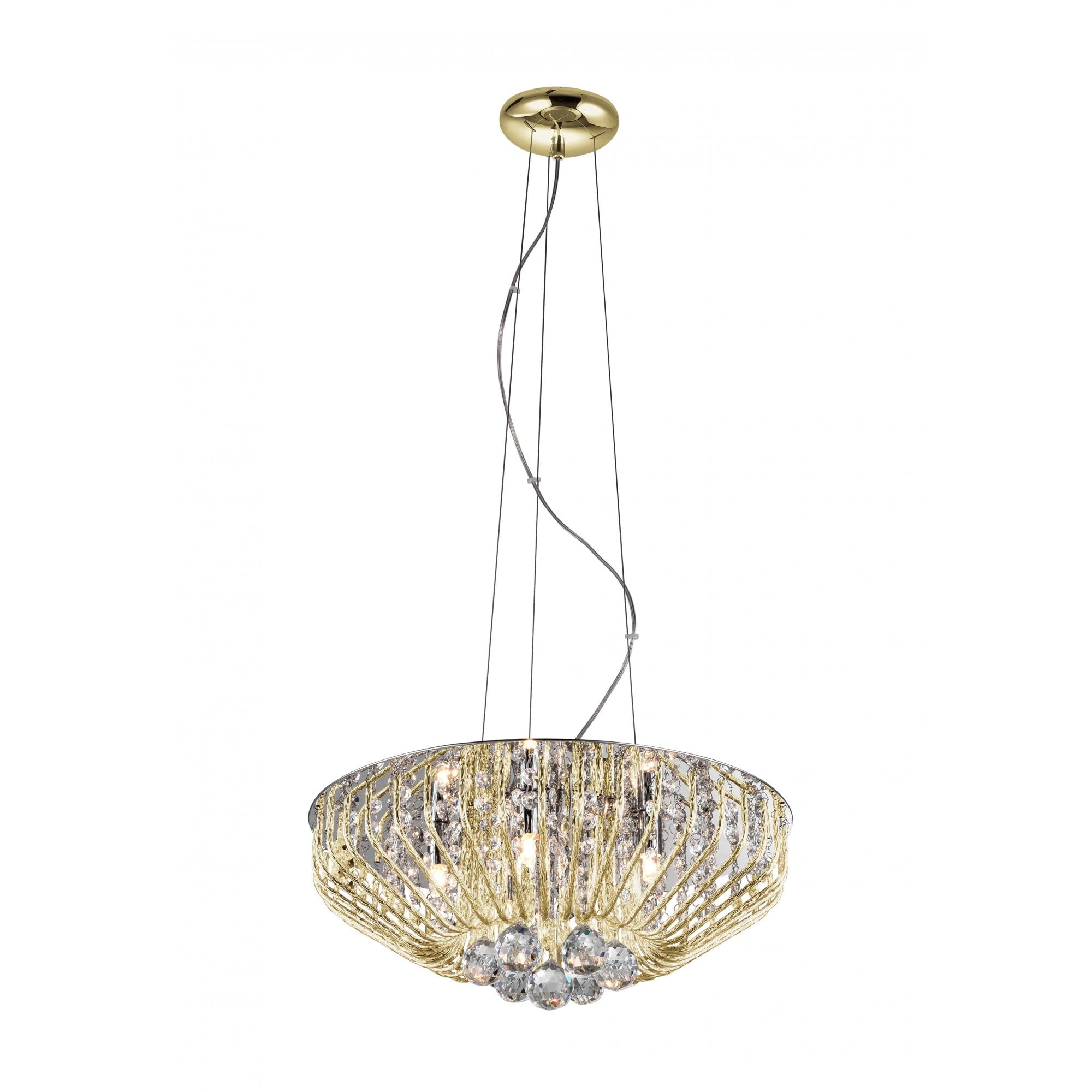 CFH508052/06/G Carlo 6 Light Pendant Gold Crystal