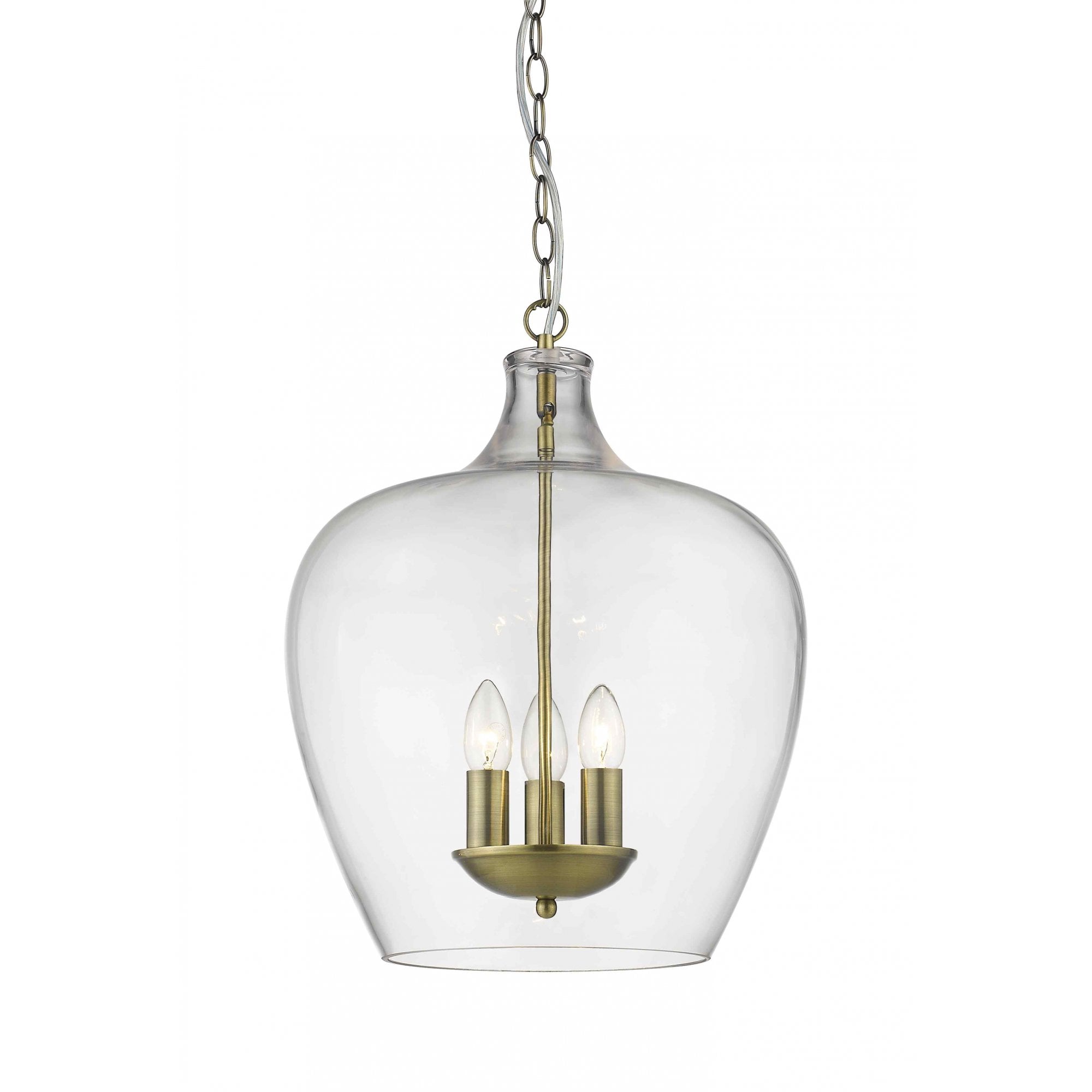 PG1804/03/AB Nell 3 Light Pendant Antique Brass