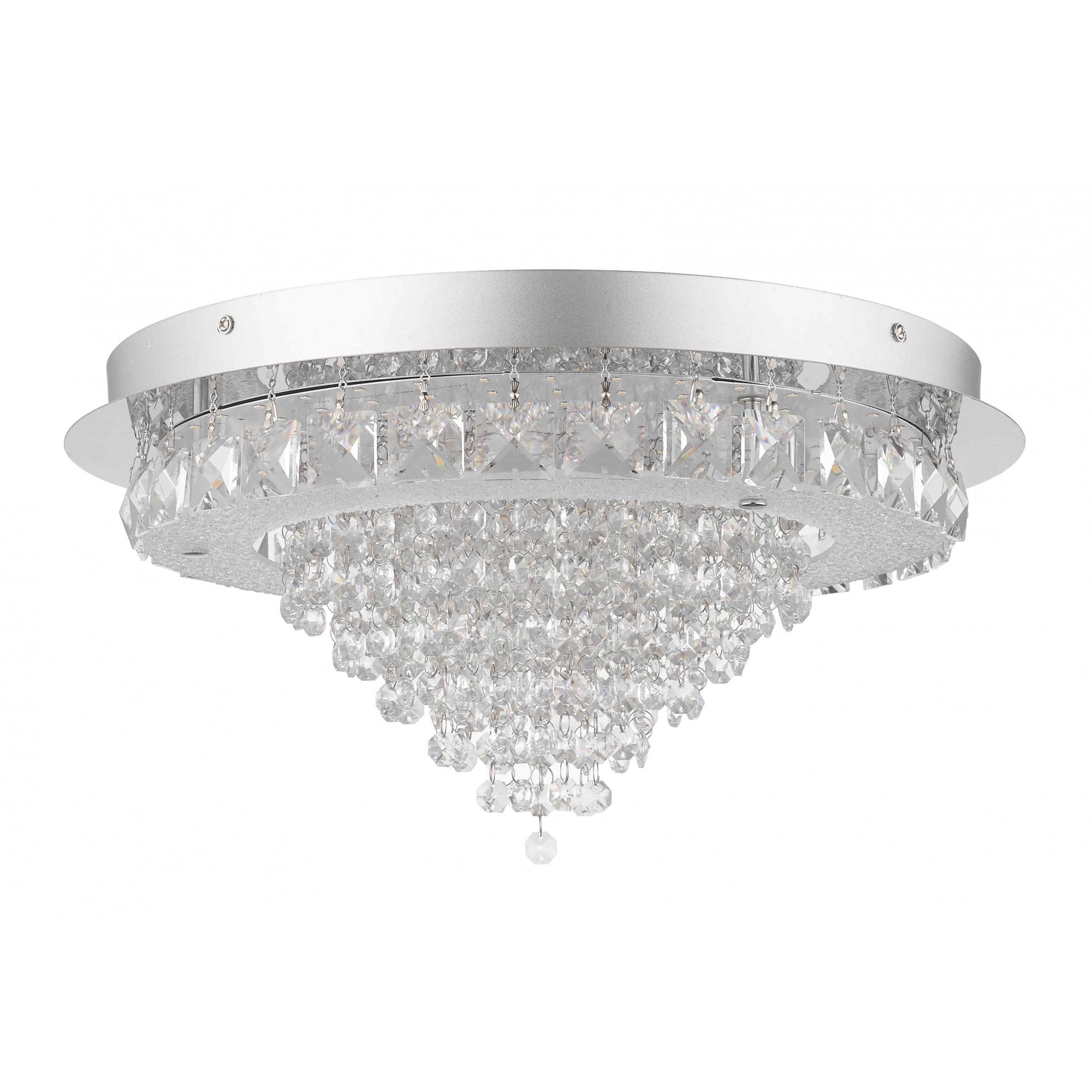 LED608243/01/L/PL/CH Essonne 1 Light LED Large Flush Ceiling Light Chrome Crystal