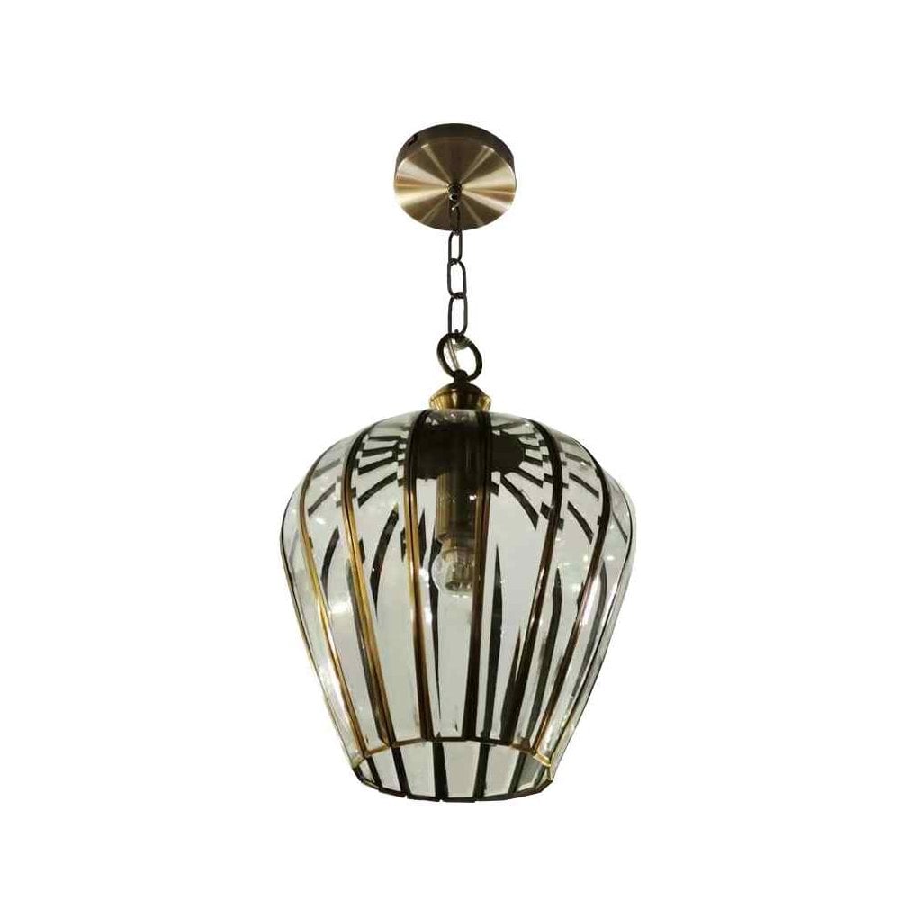 LG2111/01/AB Porto 1 Light Pendant Antique Brass