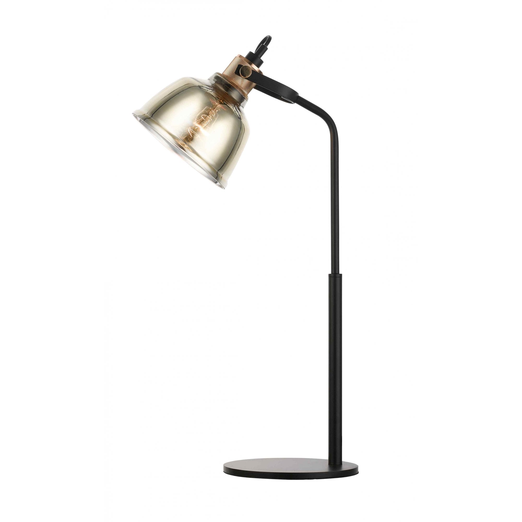 PG1810/01/TL/G/BLK Ava 1 Light Table Lamp Gold Glass Black