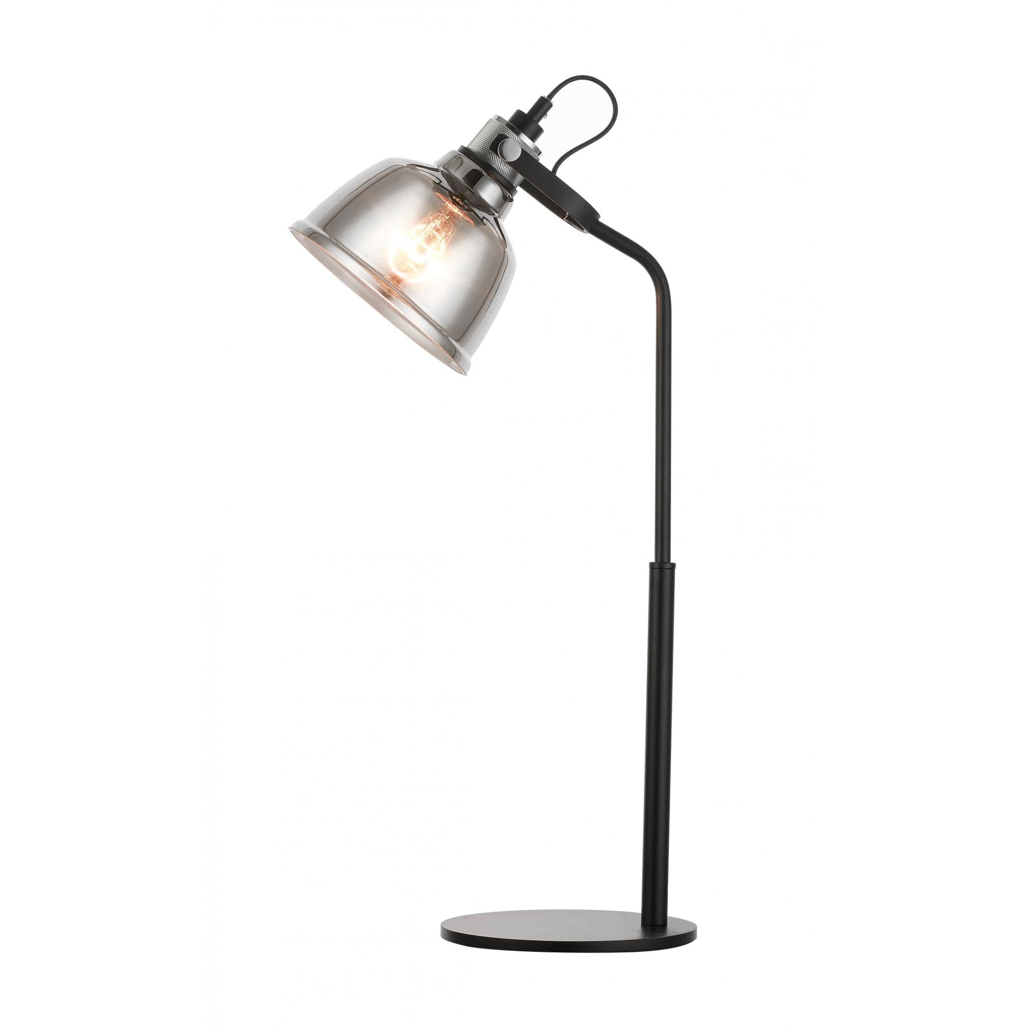 PG1810/01/TL/SMK/BLK Ava 1 Light Table Lamp Smoke Glass Black