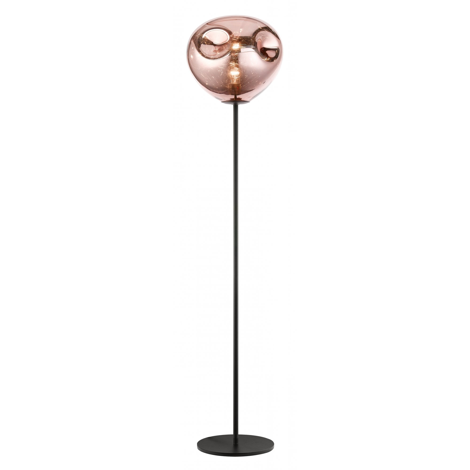 PG1808/01/FL/CH/BLK Nina 1 Light Floor Lamp Chrome Black